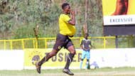 Tusker striker Ibrahim Joshua celebrates.
