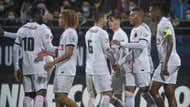PSG celebrate Mbappe goal vs Vannes 2021-22