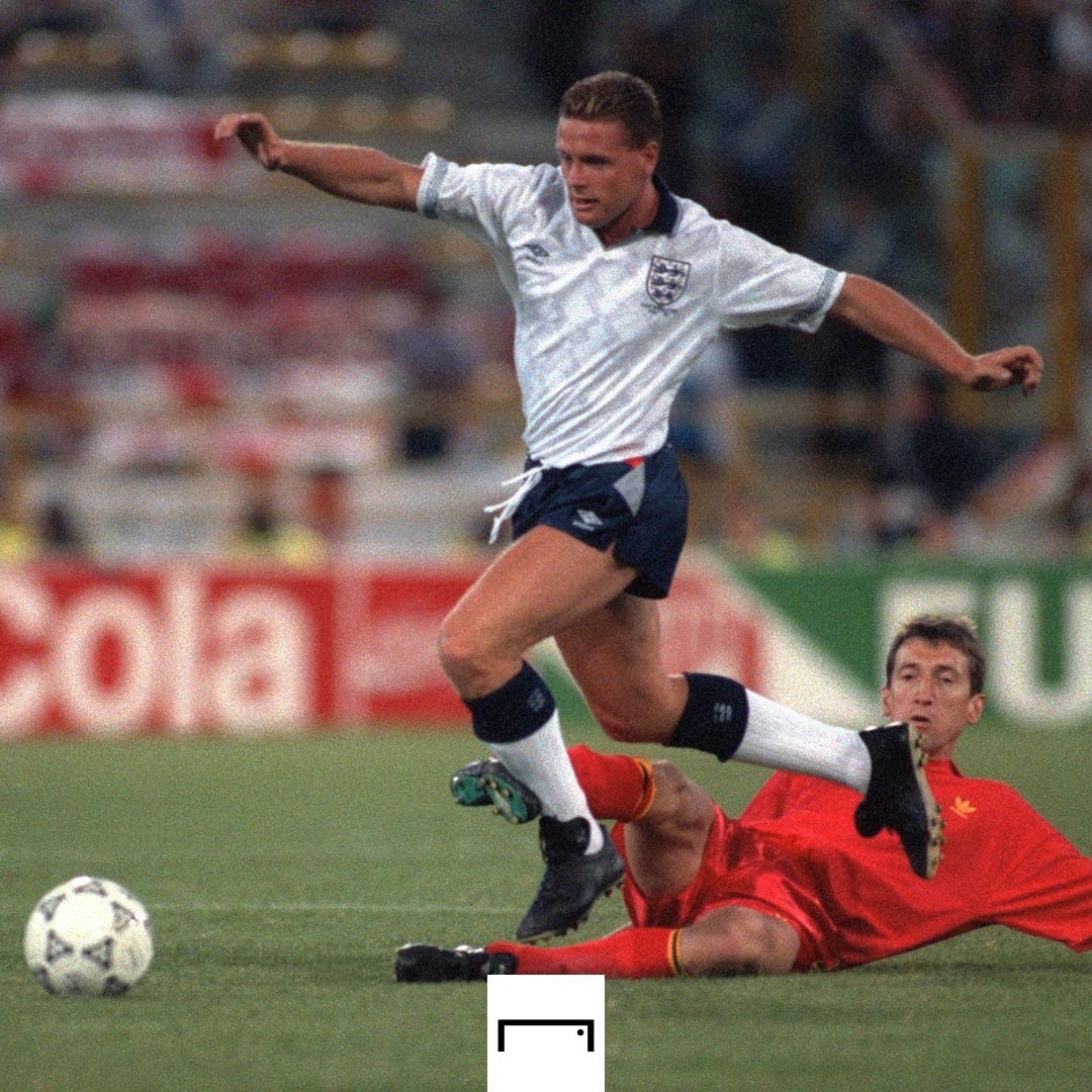 Paul Gascoigne England Belgium 1990 World Cup GFX