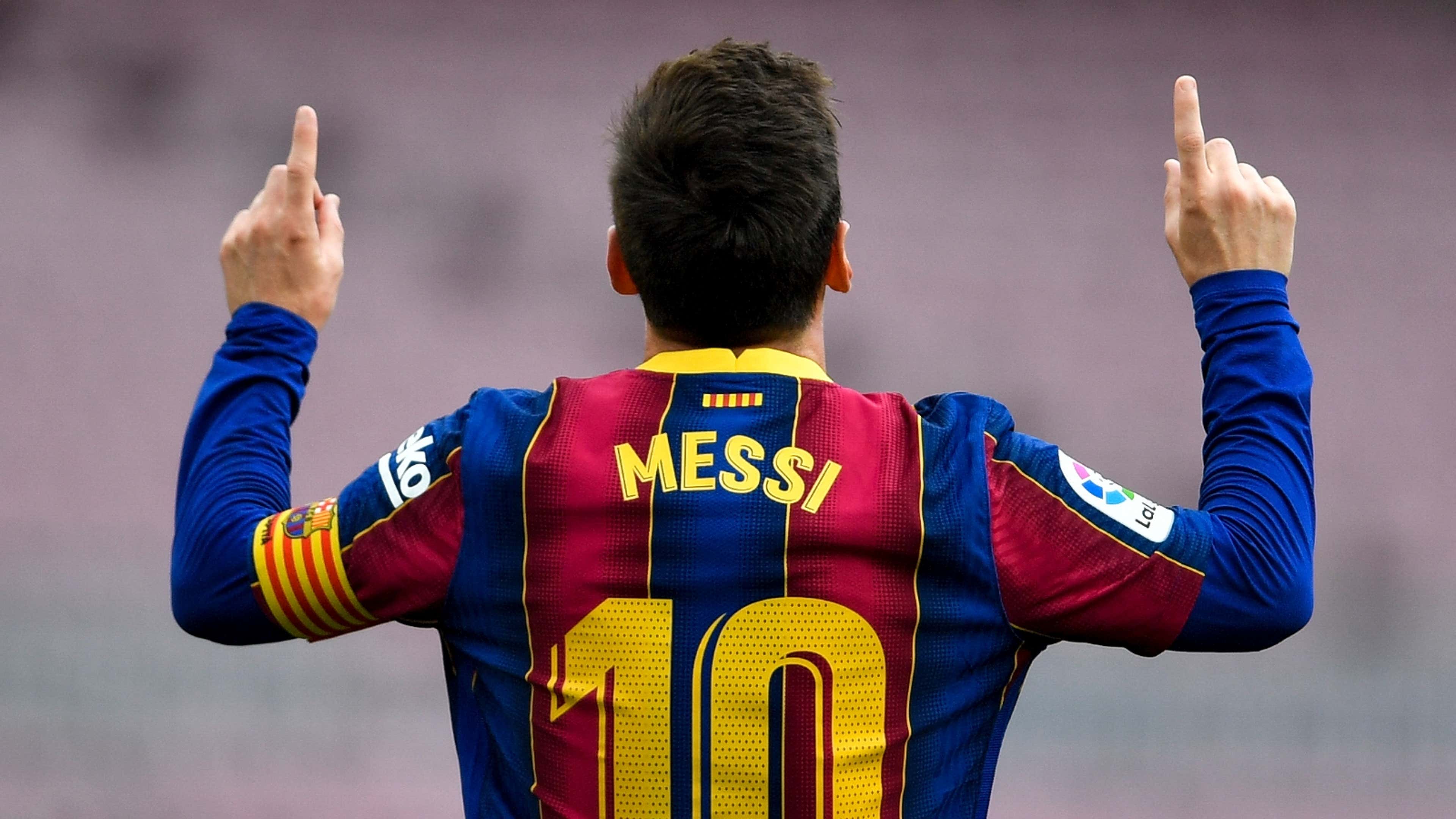 Messi celebration Barcelona 2020-2021