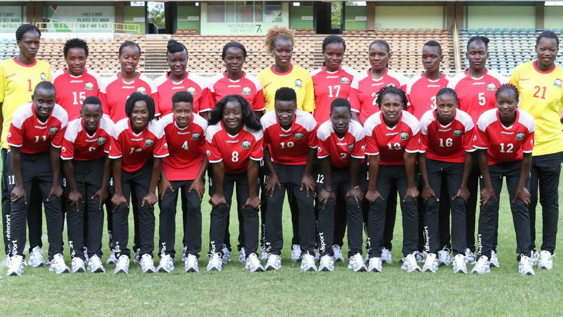 Harambee Starlets squad at the Awcon tournament