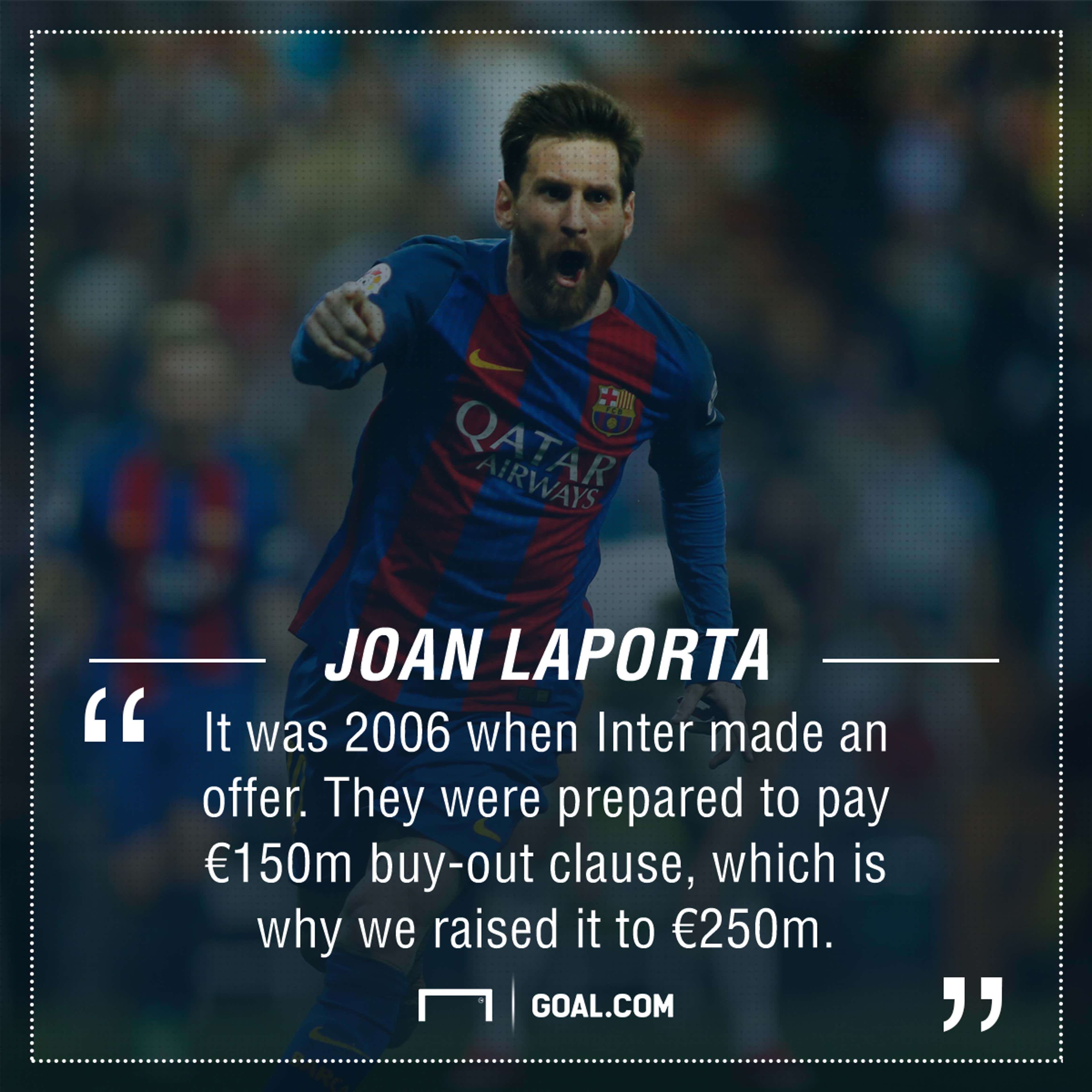 Lionel Messi Joan Laporta Barcelona Inter