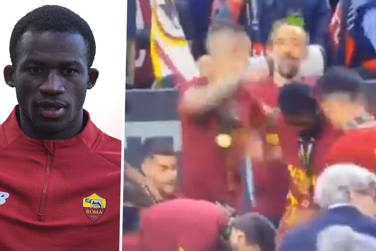 Afena-Gyan plays down Mancini row after video clip shows Roma defender  appearing to punch his team-mate for no reason | Goal.com