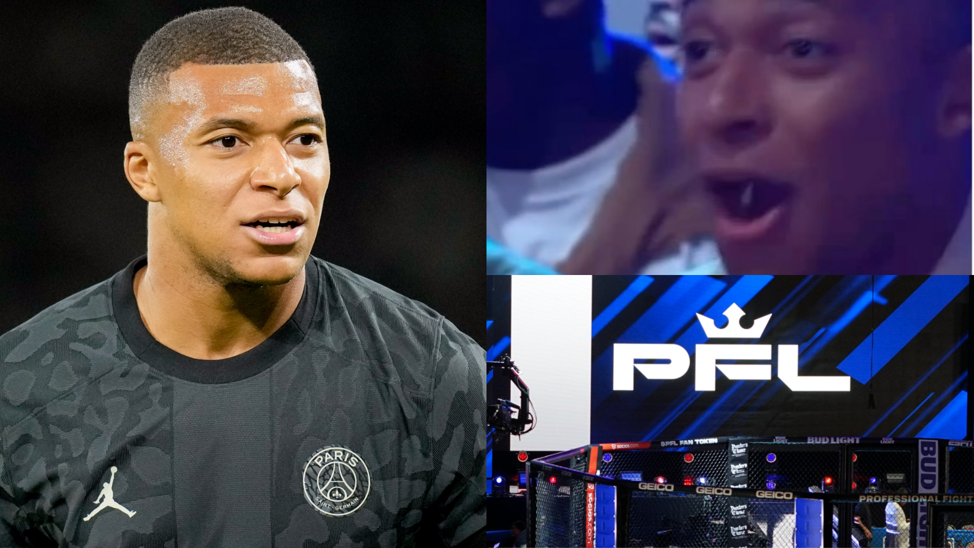 WATCH: Stunning knockout punch leaves Kylian Mbappe gobsmacked as PSG superstar attends PFL Europe event with Ousmane Dembele and Achraf Hakimi