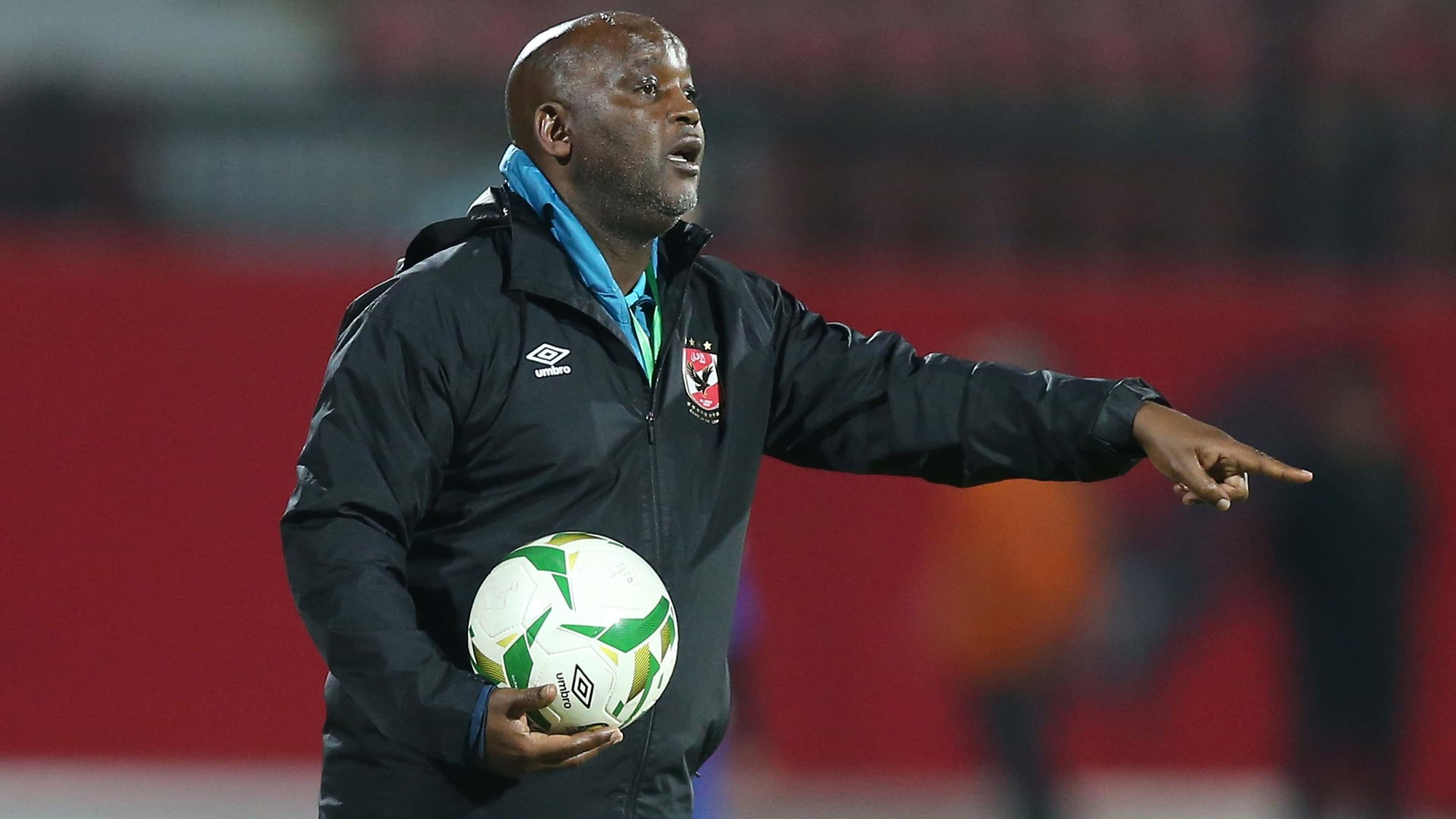 Al Ahly coach Pitso Mosimane during the CAF Champions League away.
