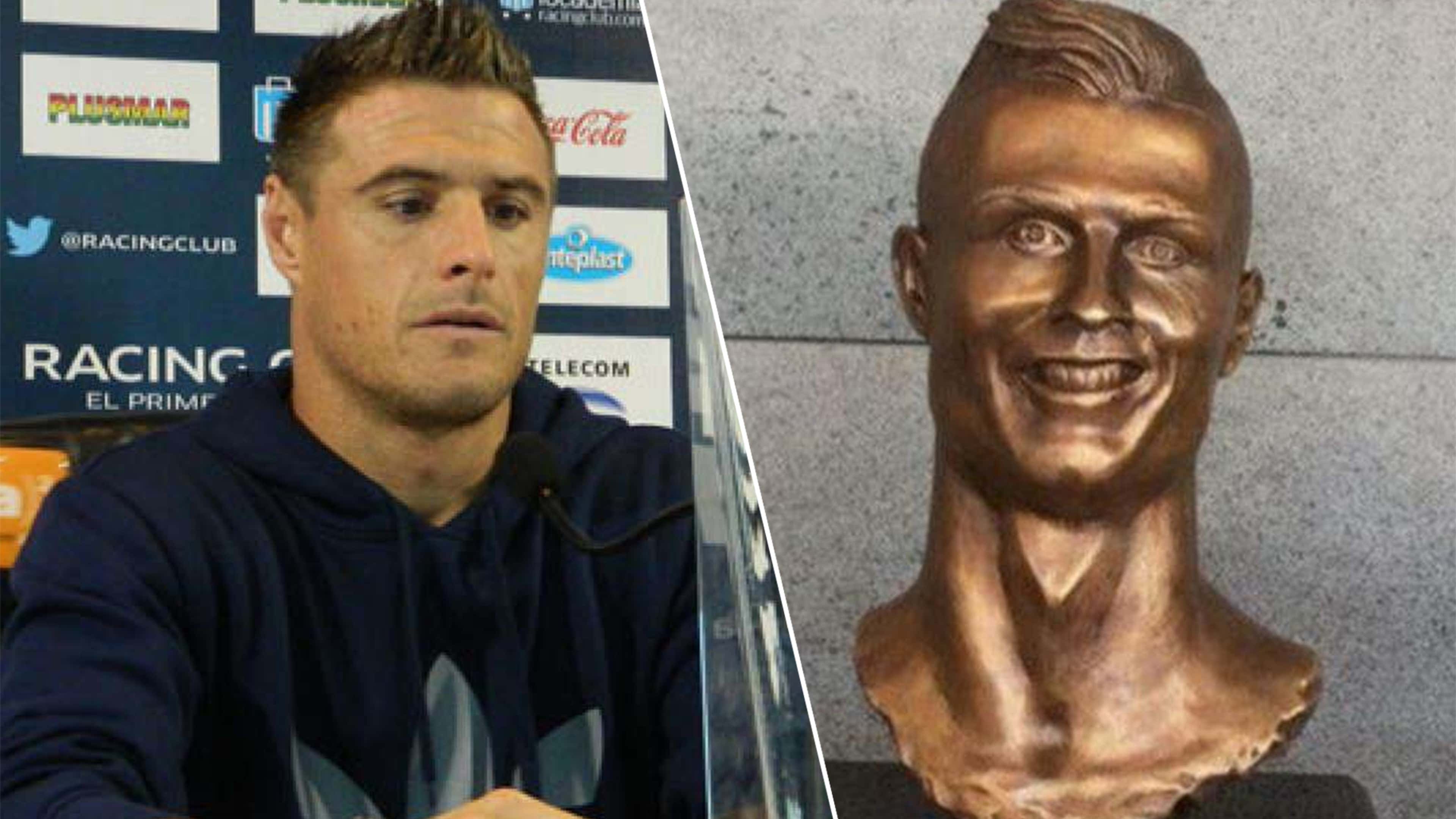 Racing defender Pillud mocked for resemblance to bizarre Ronaldo bust