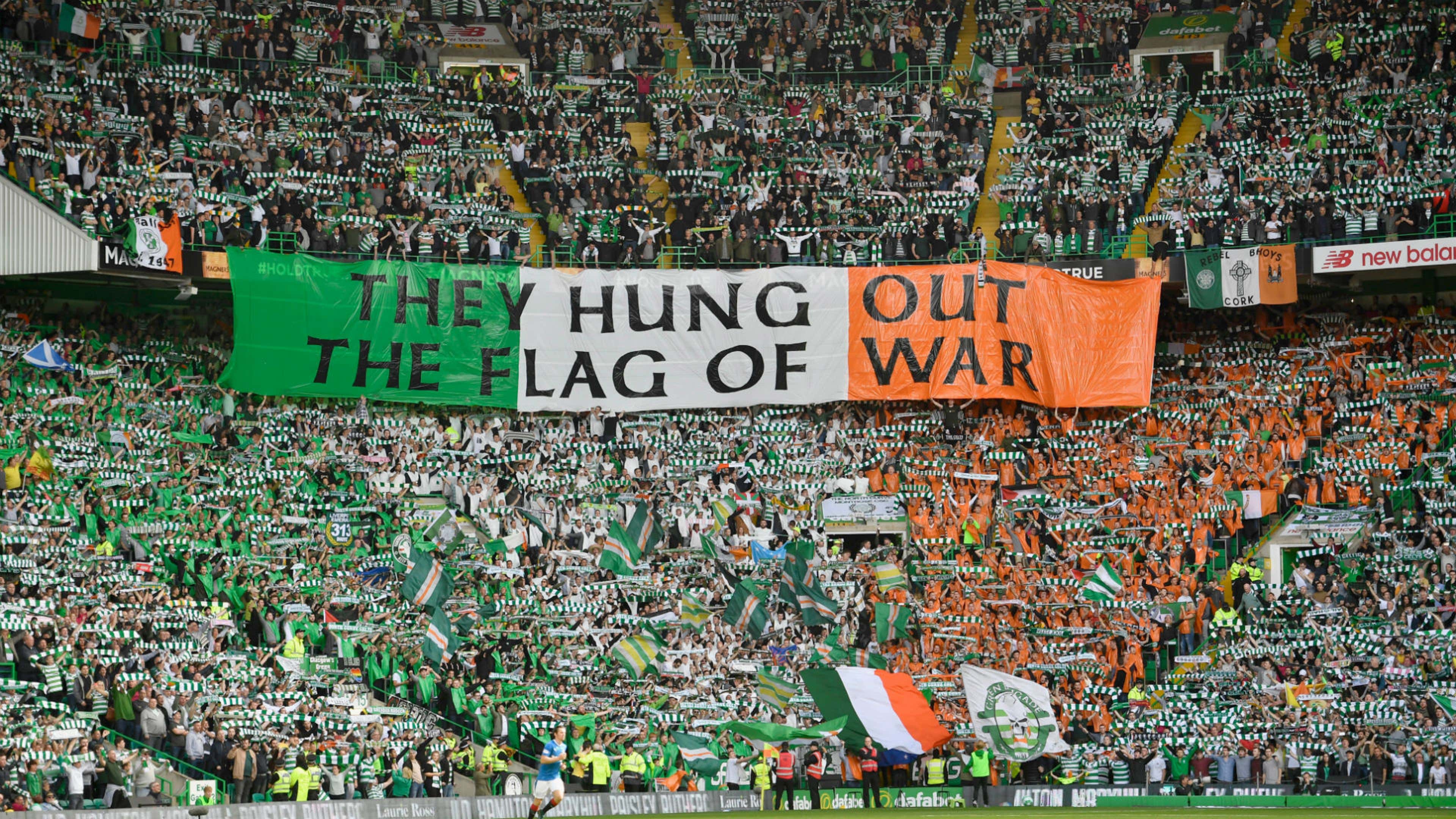 Celtic fans Ireland flag