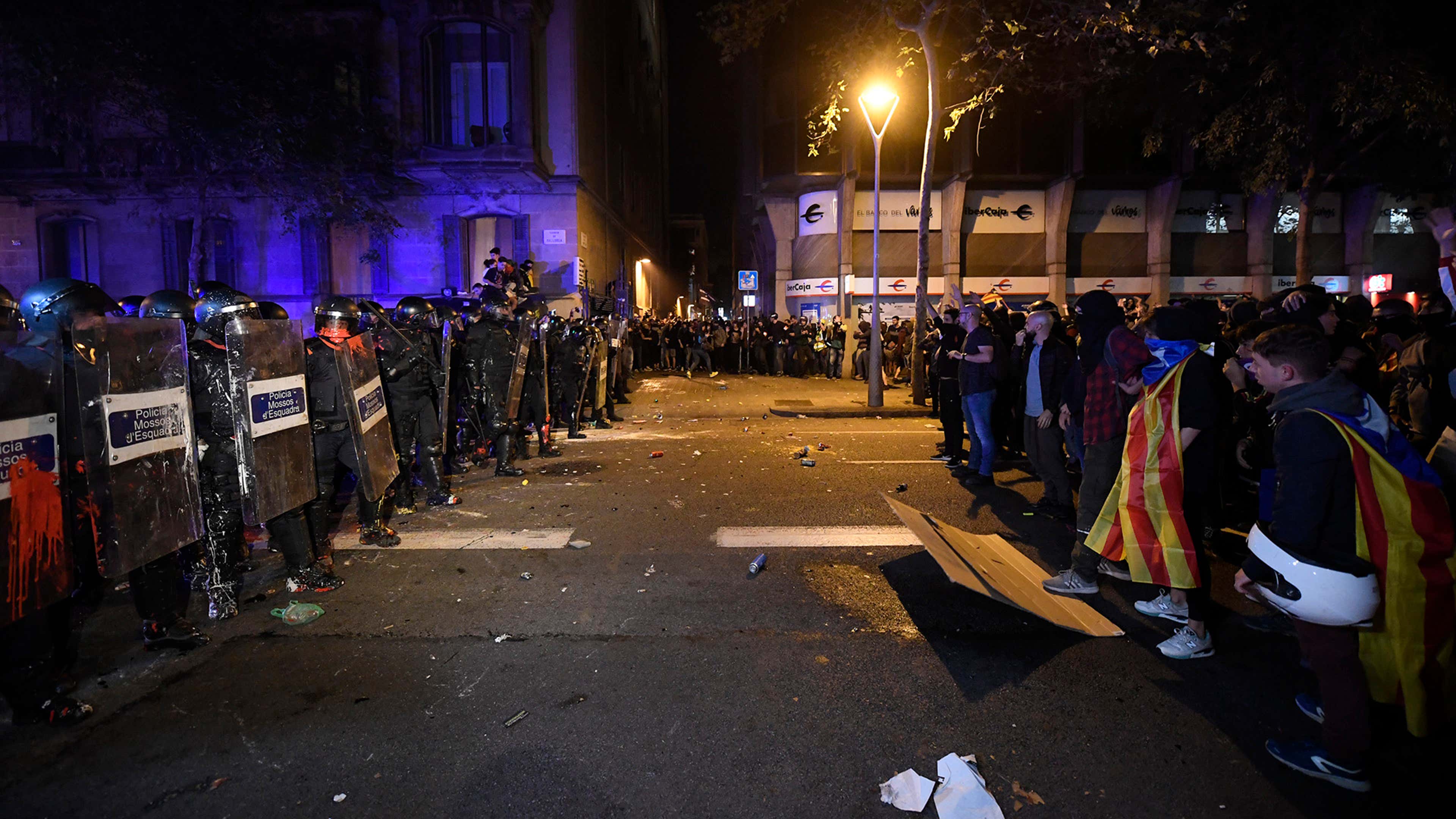 Catalan independence protestors October 2019