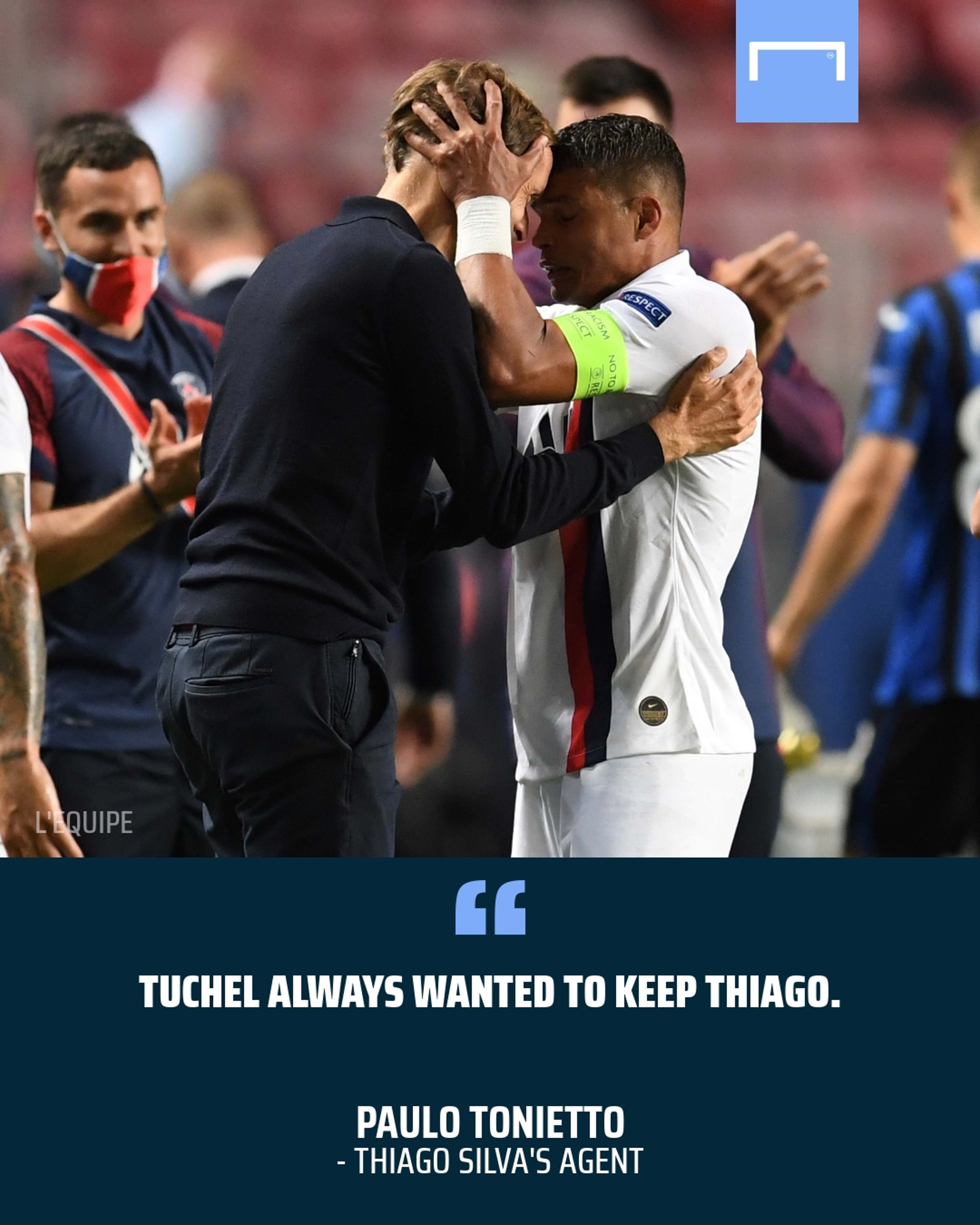 Thiago Silva Thomas Tuchel agent quotes GFX Chelsea PSG