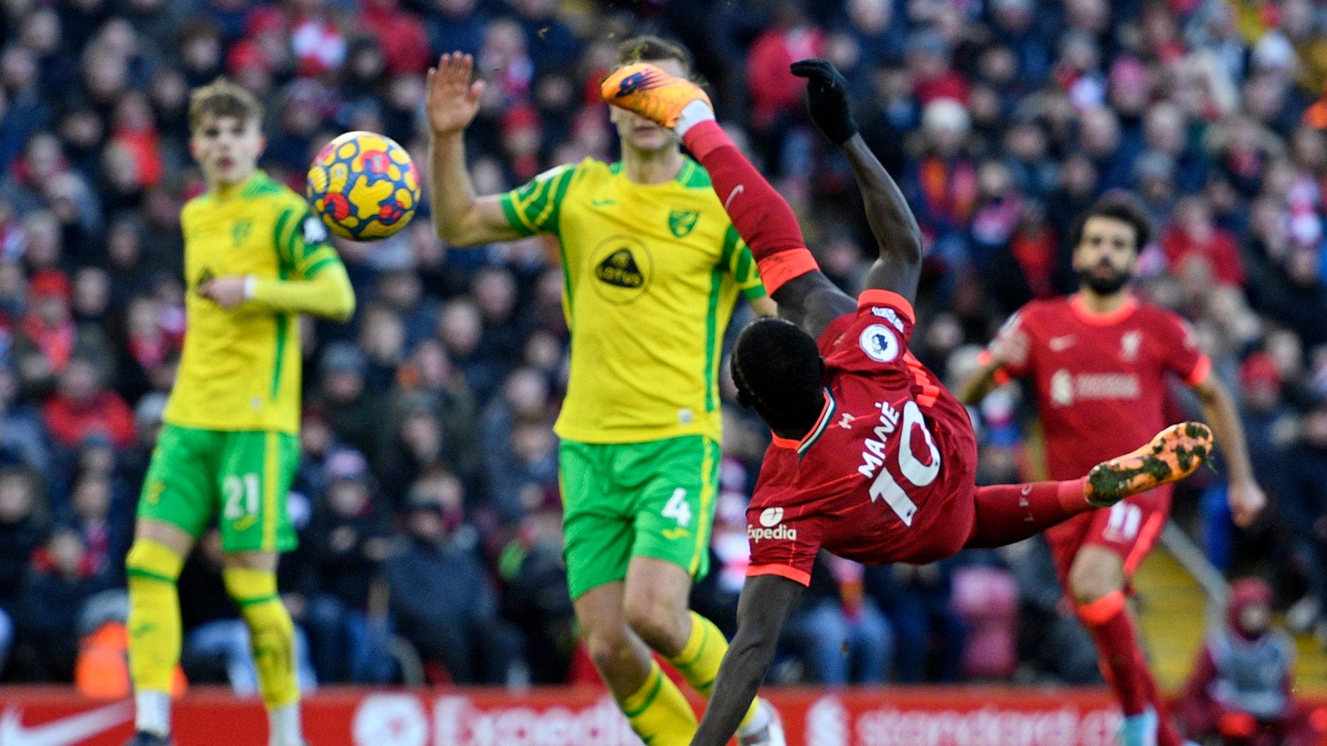 Sadio Mane, Liverpool vs Norwich, Premier League 2021-22
