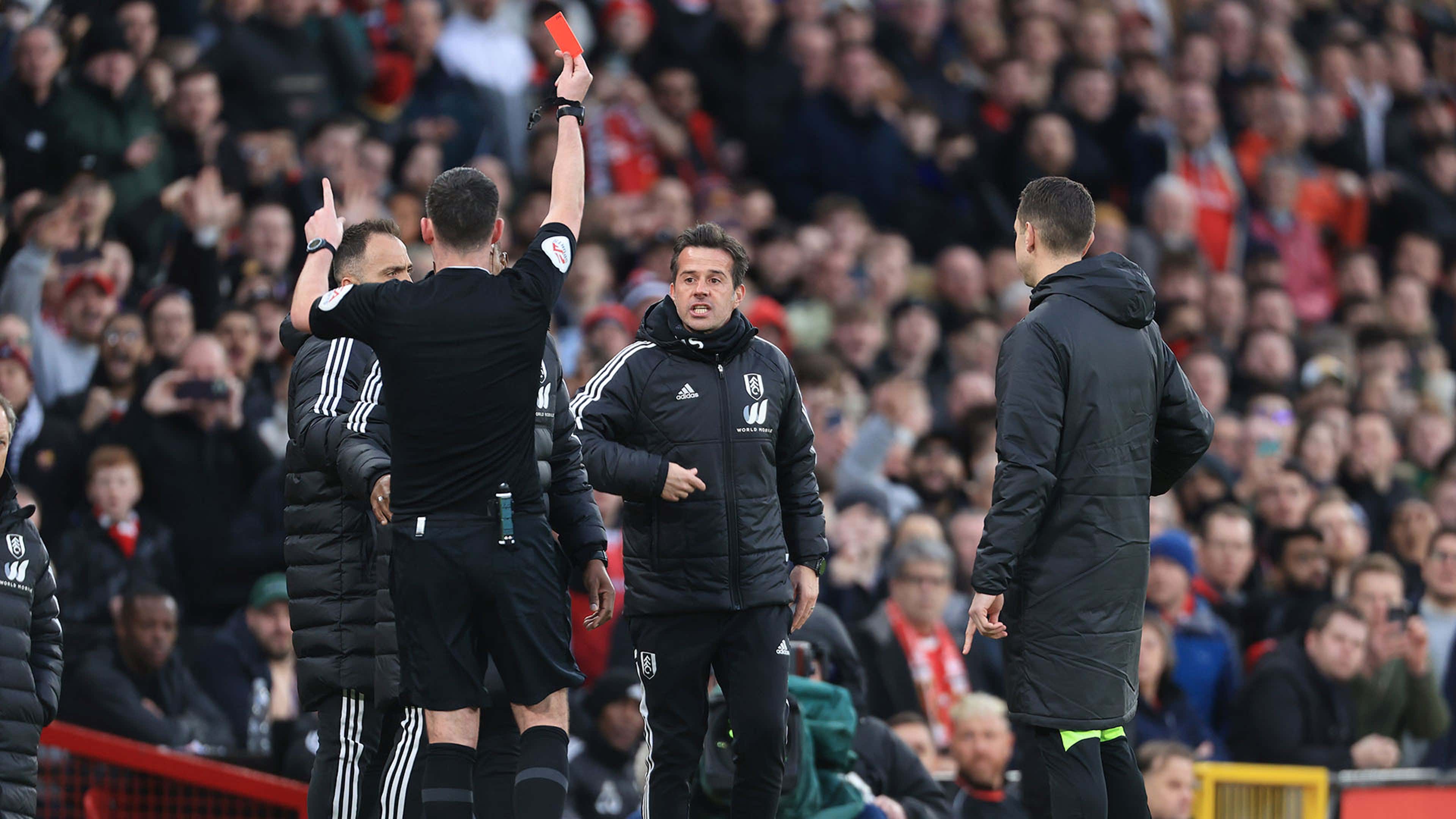 Marco Silva red card Fulham Manchester United 2022-23