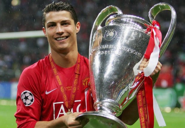 Cristiano Ronaldo 2008 champions league trophy