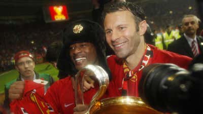 Ryan Giggs Patrice Evra Manchester United Champions League 2008