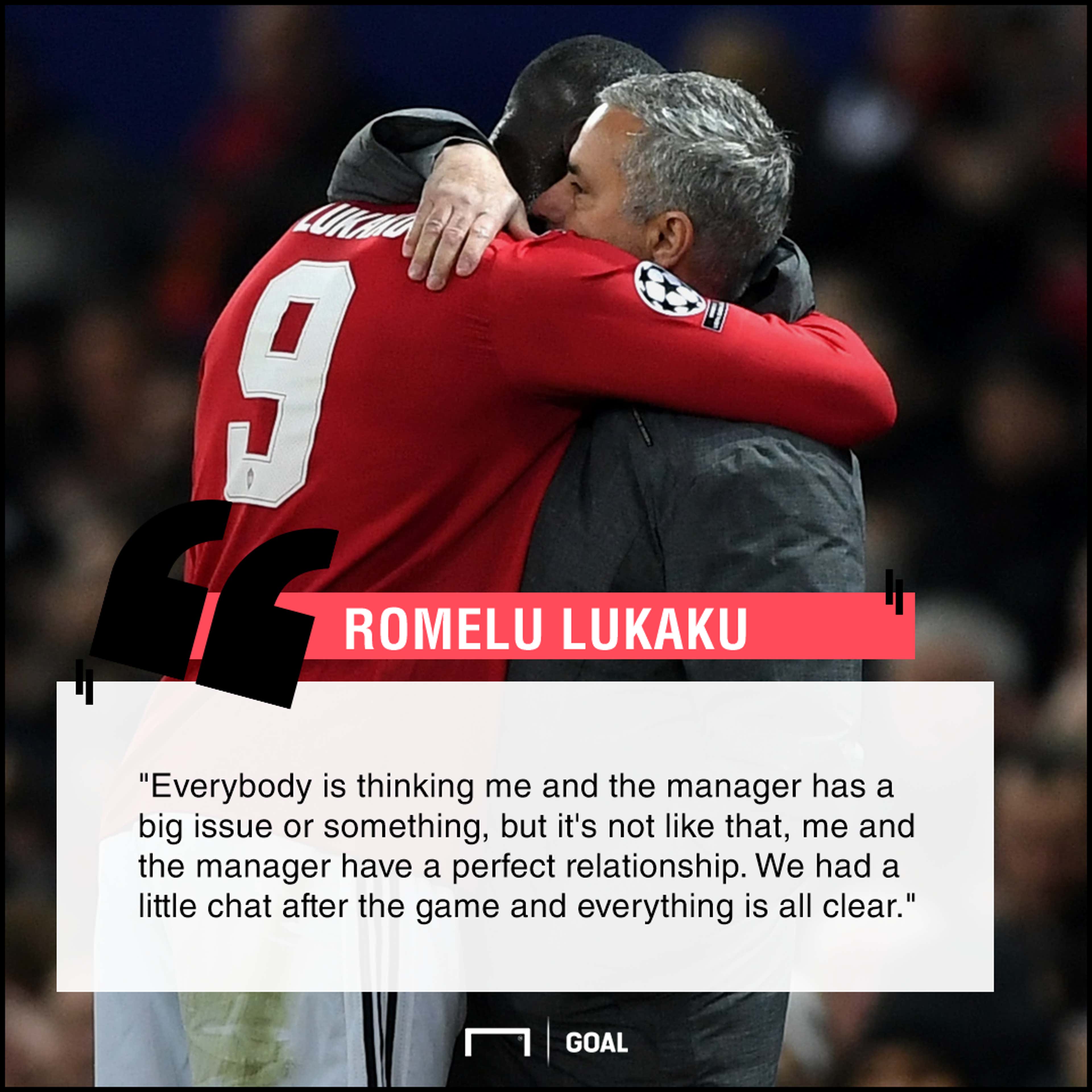 Romelu Lukaku Jose Mourinho Manchester United no rift