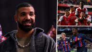 Drake-Arsenal-Barcelona split 