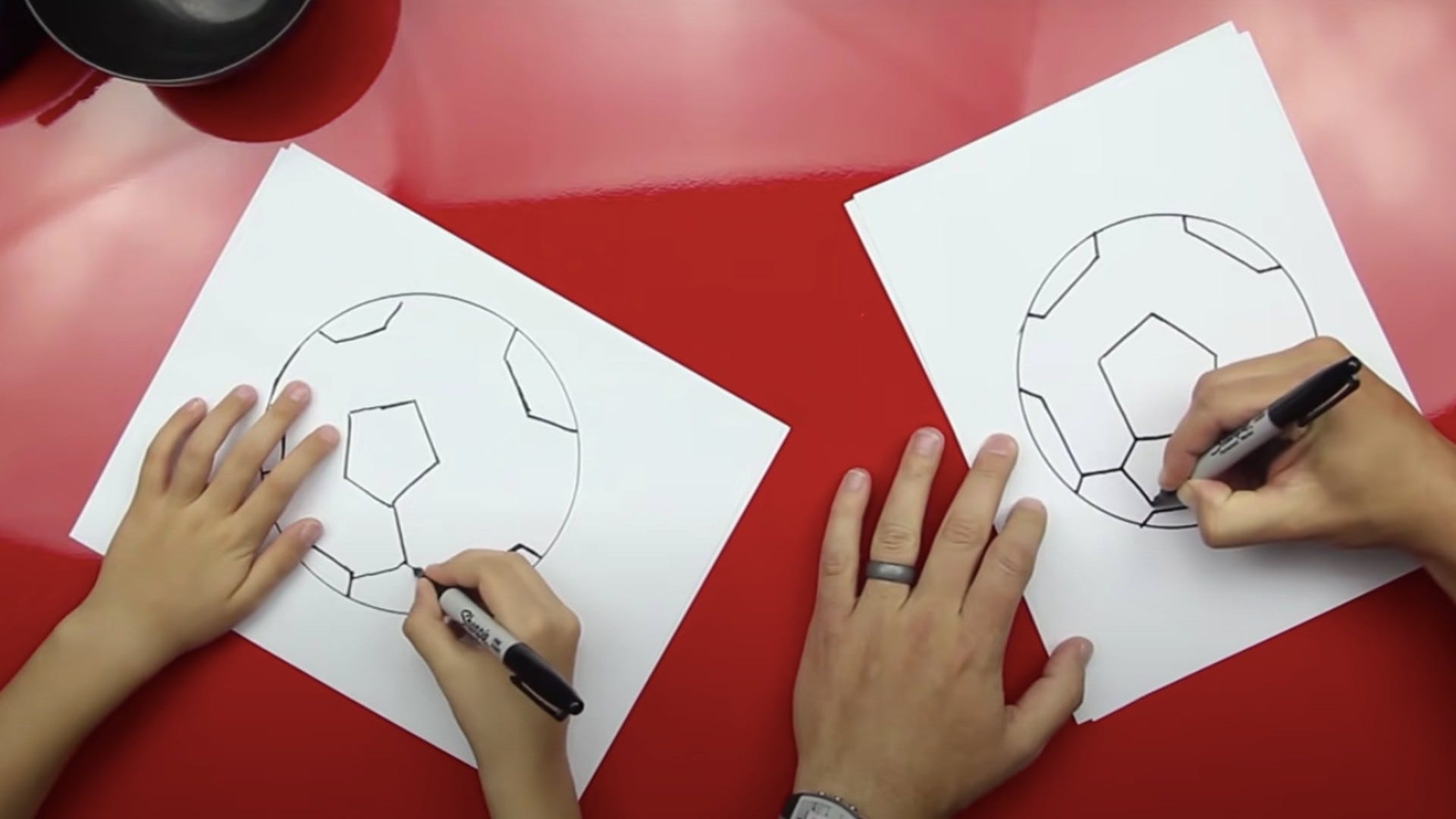 How to draw a soccer ball 6