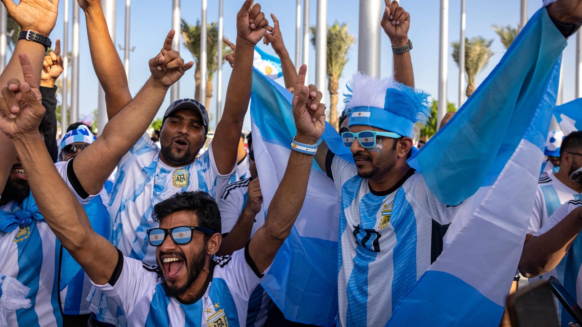Argentina fans celebrating