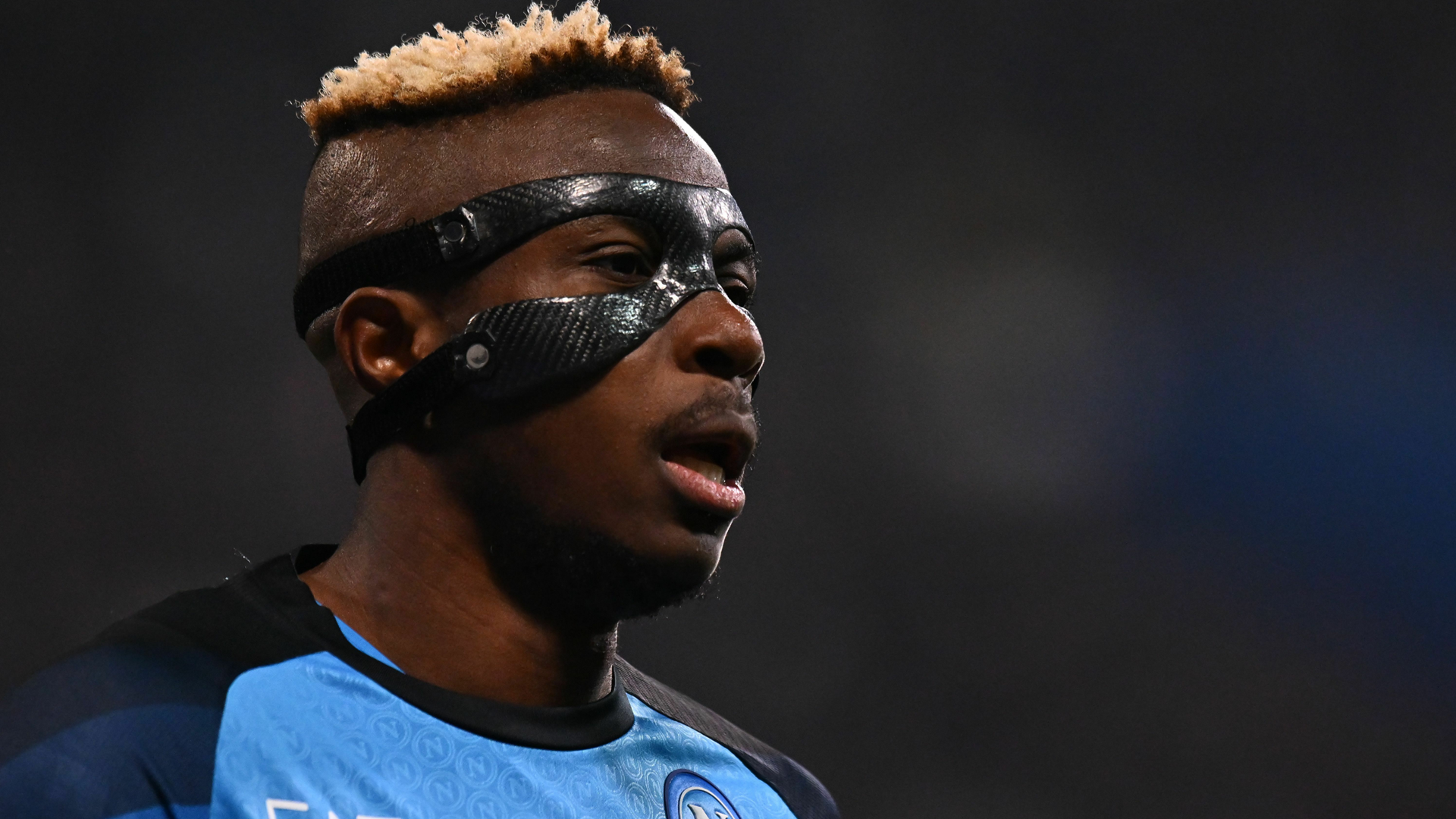 Man Utd-linked Victor Osimhen LOSES his iconic face mask on international duty with Nigeria