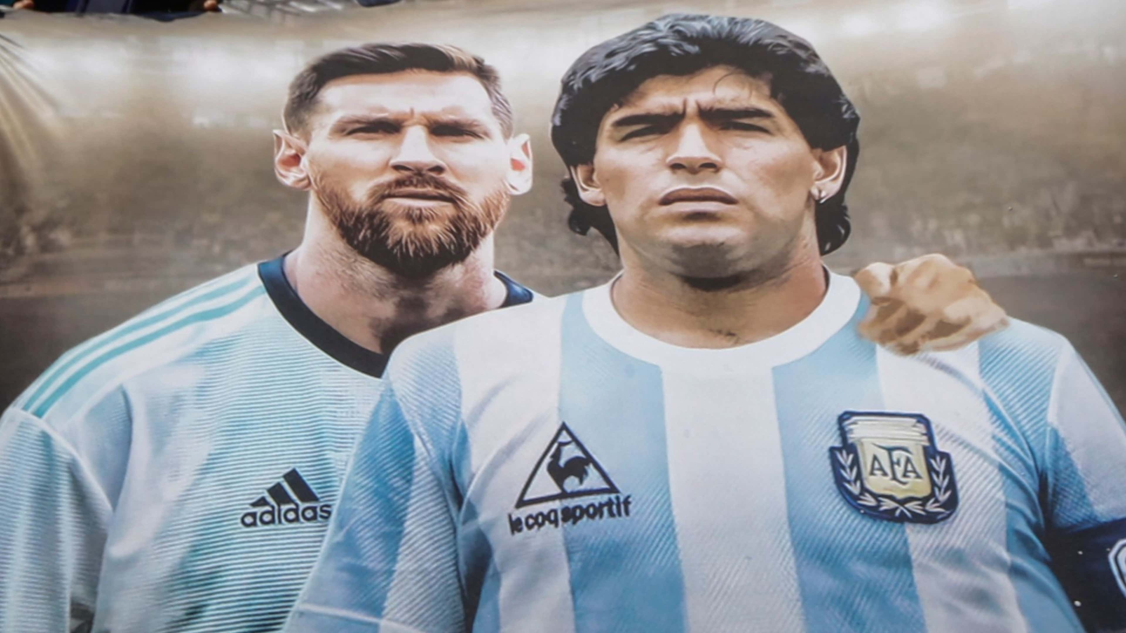 Messi Maradona Argentina bandeira