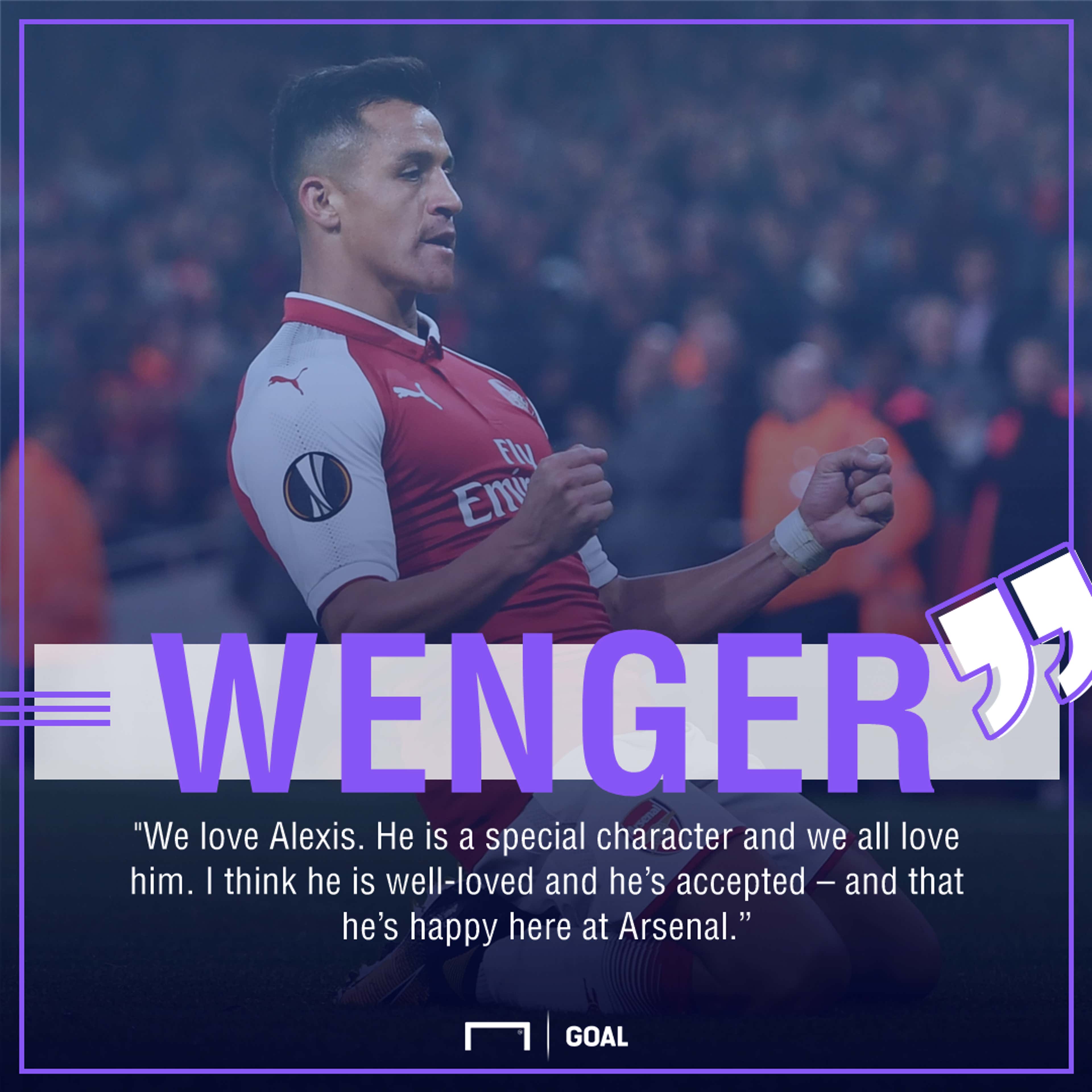 Arsene Wenger Alexis Sanchez Arsenal happy