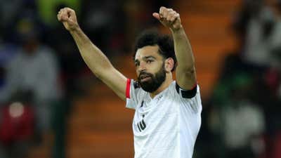Mohamed Salah of Egypt celebrates goal during the 2021 Africa Cup of Nations.