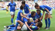 Italy players celebrating Jamaica Italy Women’s World Cup