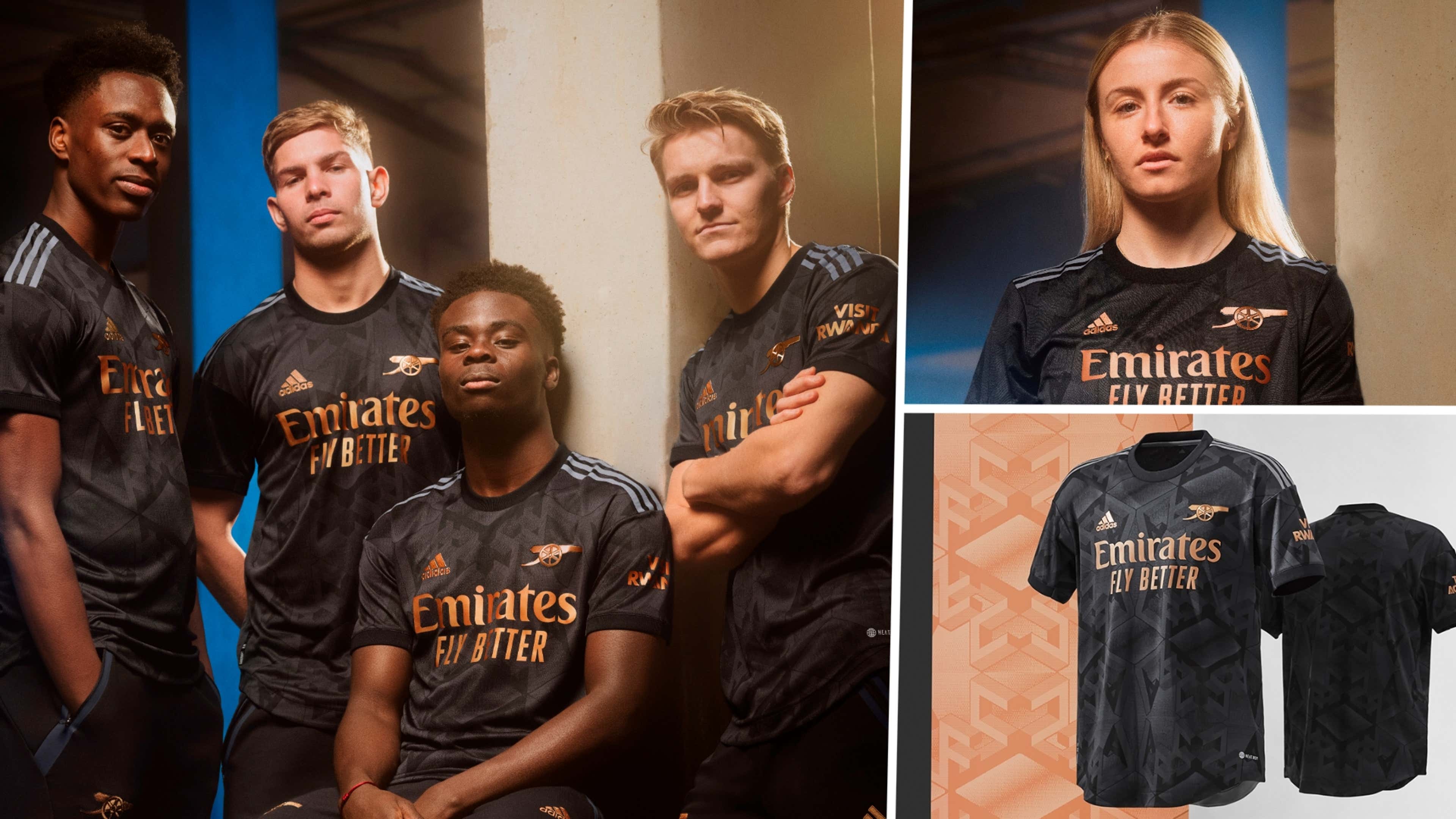 Arsenal unveil new black and gold 22-23 away kit in tribute to