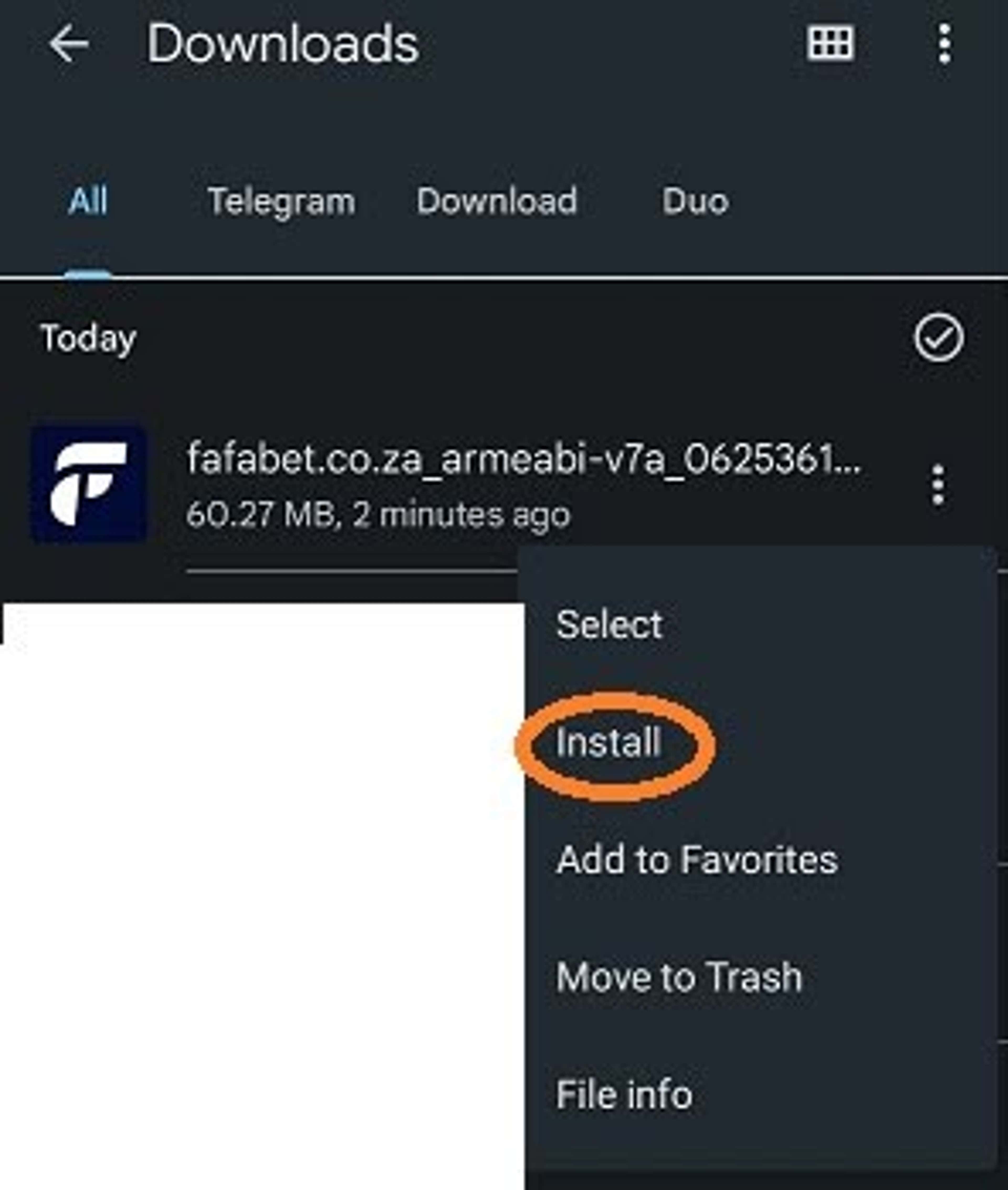 fafabet app apk download settings screenshot