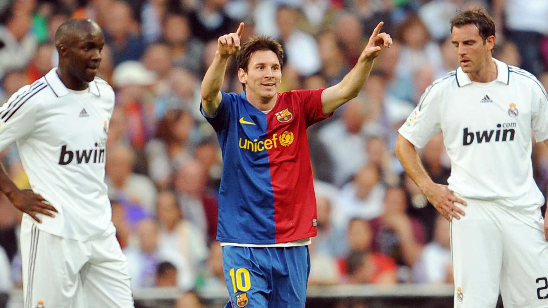 Lassana Diarra Lionel Messi Christoph Metzelder Barcelona Real Madrid 2008-09