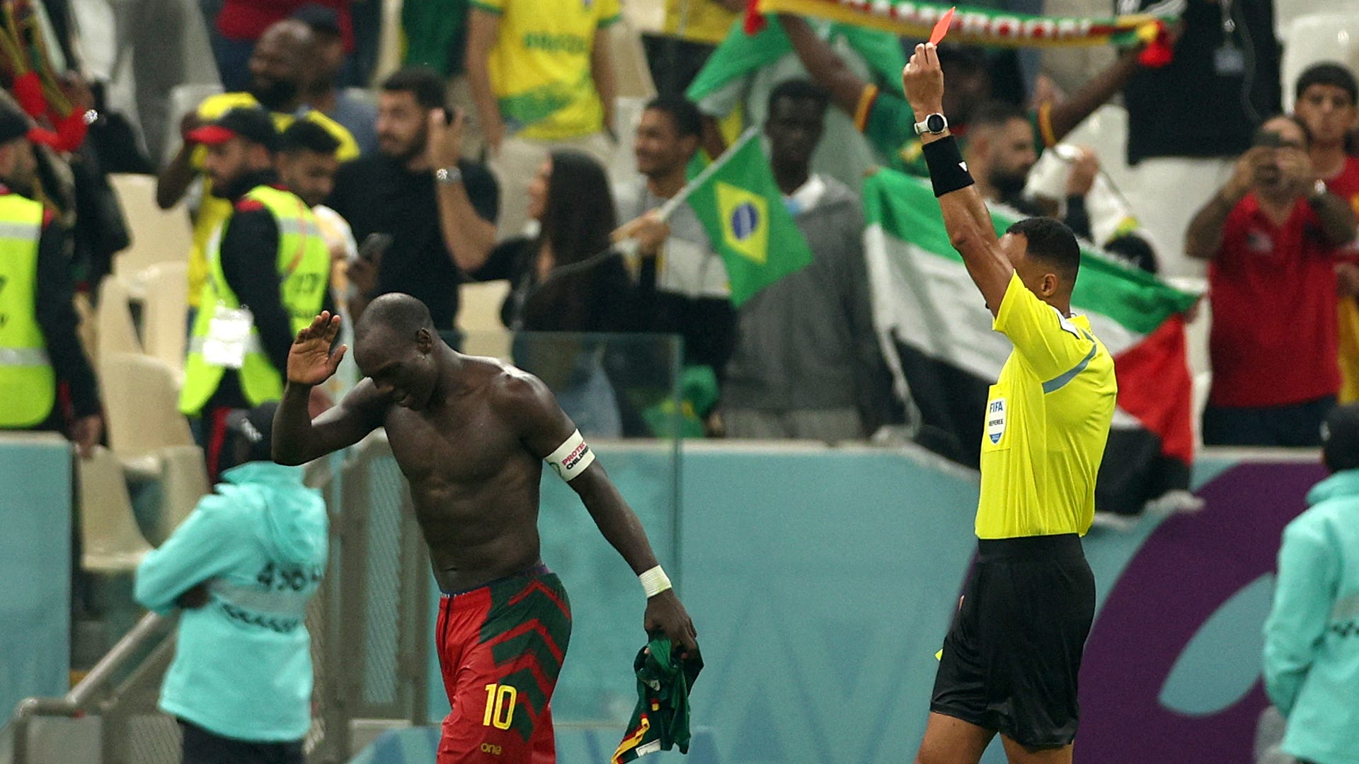 WATCH Aboubakar gets red card for taking off shirt in celebration