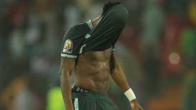Temitayo Aina of Nigeria dejected during the 2021 Africa Cup of Nations.
