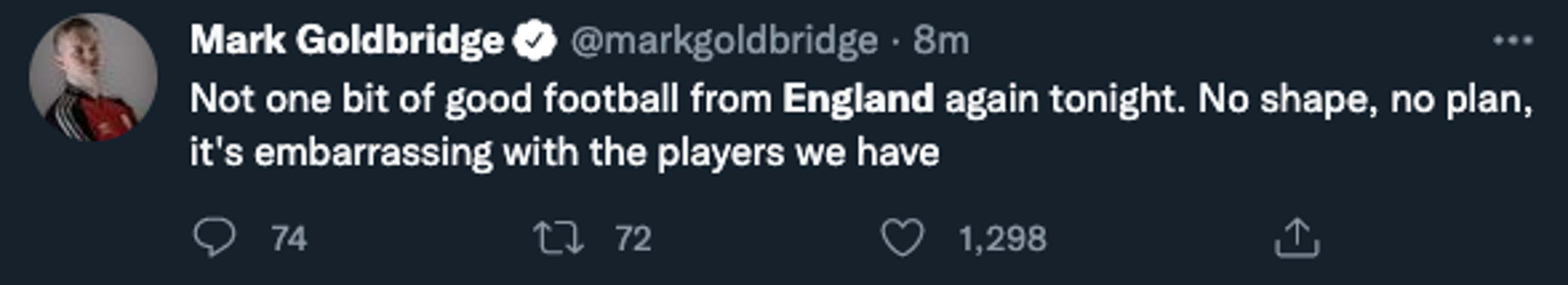England tweet 2 Goldbridge
