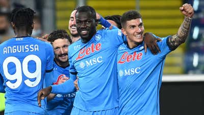 Koulibaly Di Lorenzo celebrating Napoli 2021 2022