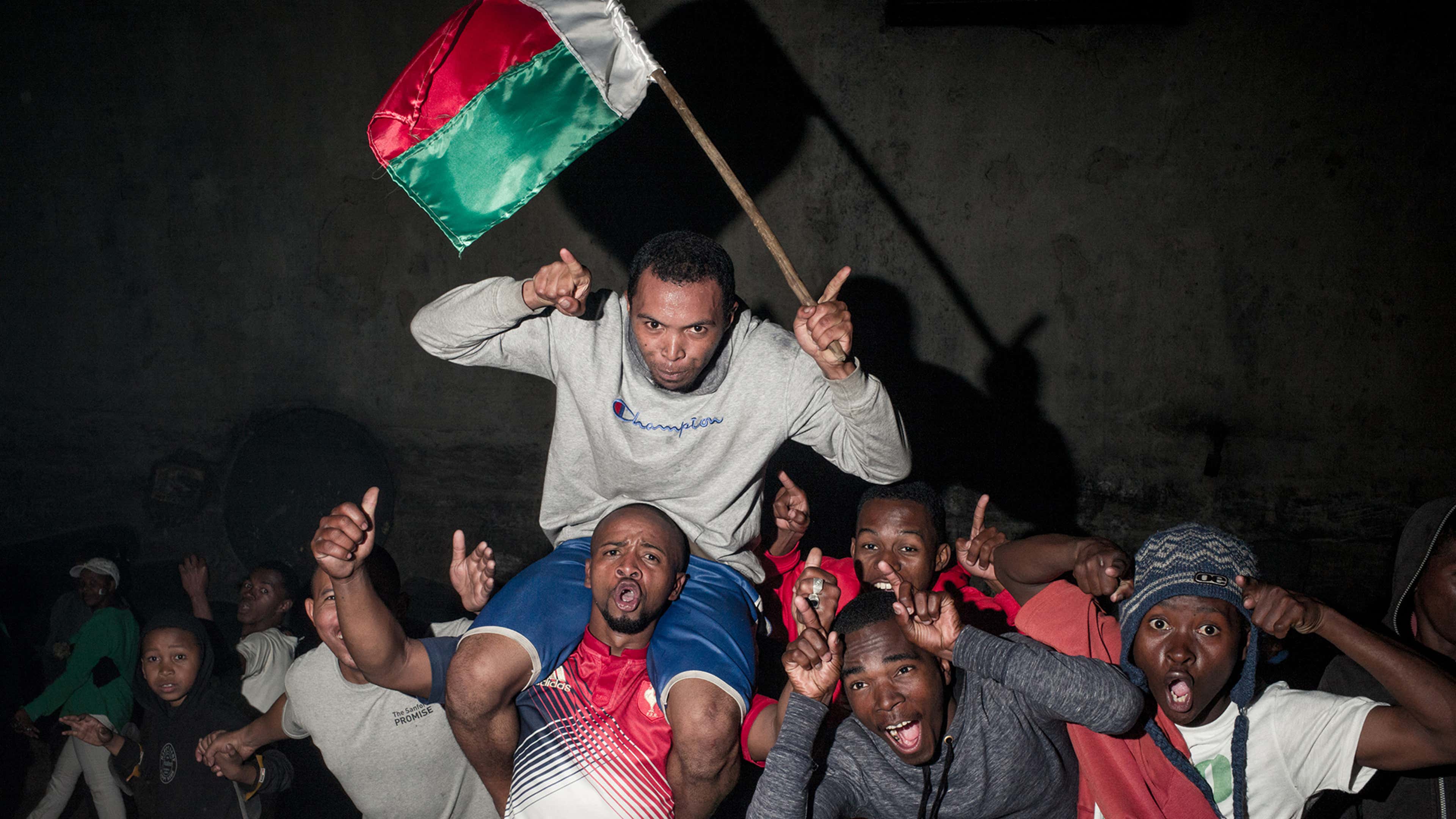 Madagascar fans celebrate AFCON