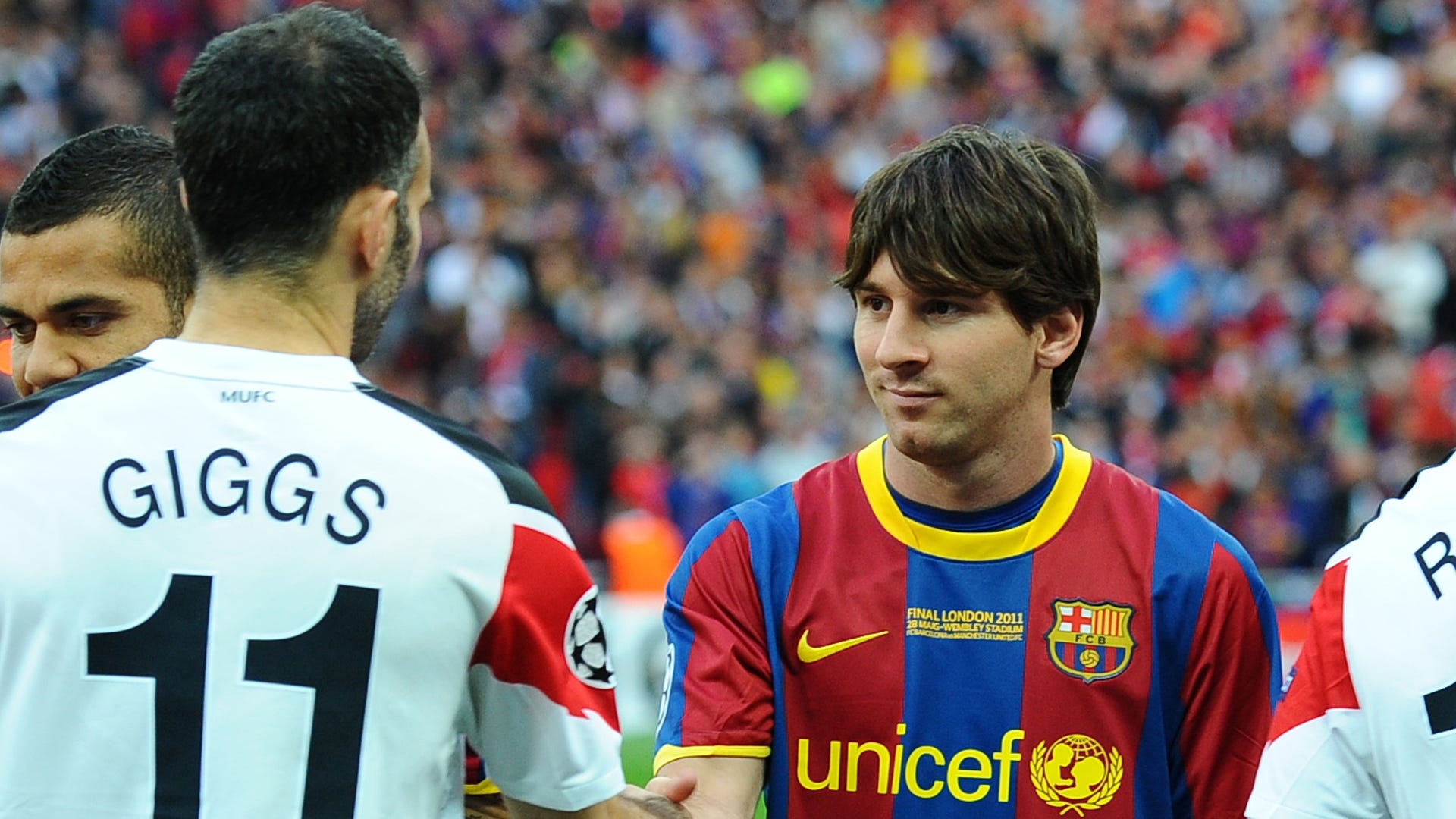 Lionel Messi Ryan Giggs FC Barcelona ManUnited