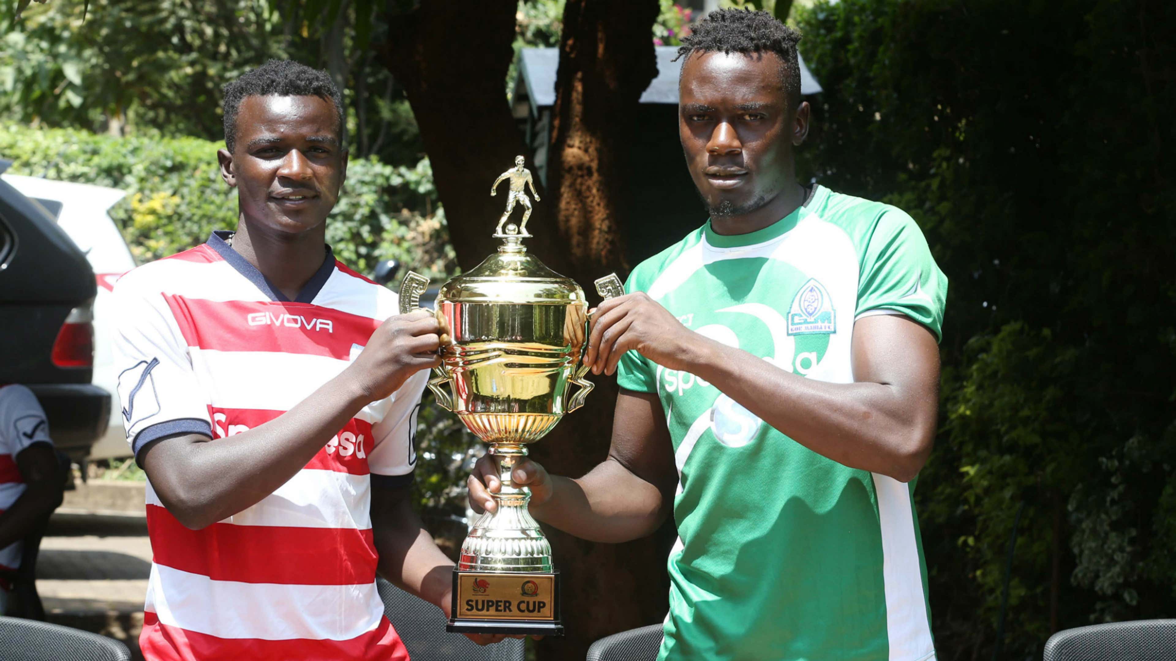 Haroun Shakava of Gor Mahia and AFC Leopards Duncan Otieno.