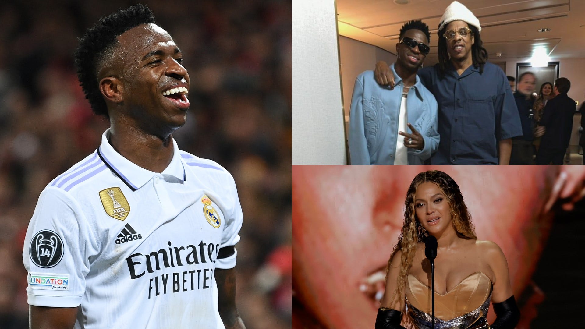'Legend' - Vinicius Junior poses with Jay-Z at Tottenham Stadium as Real Madrid winger attends Beyonce concert