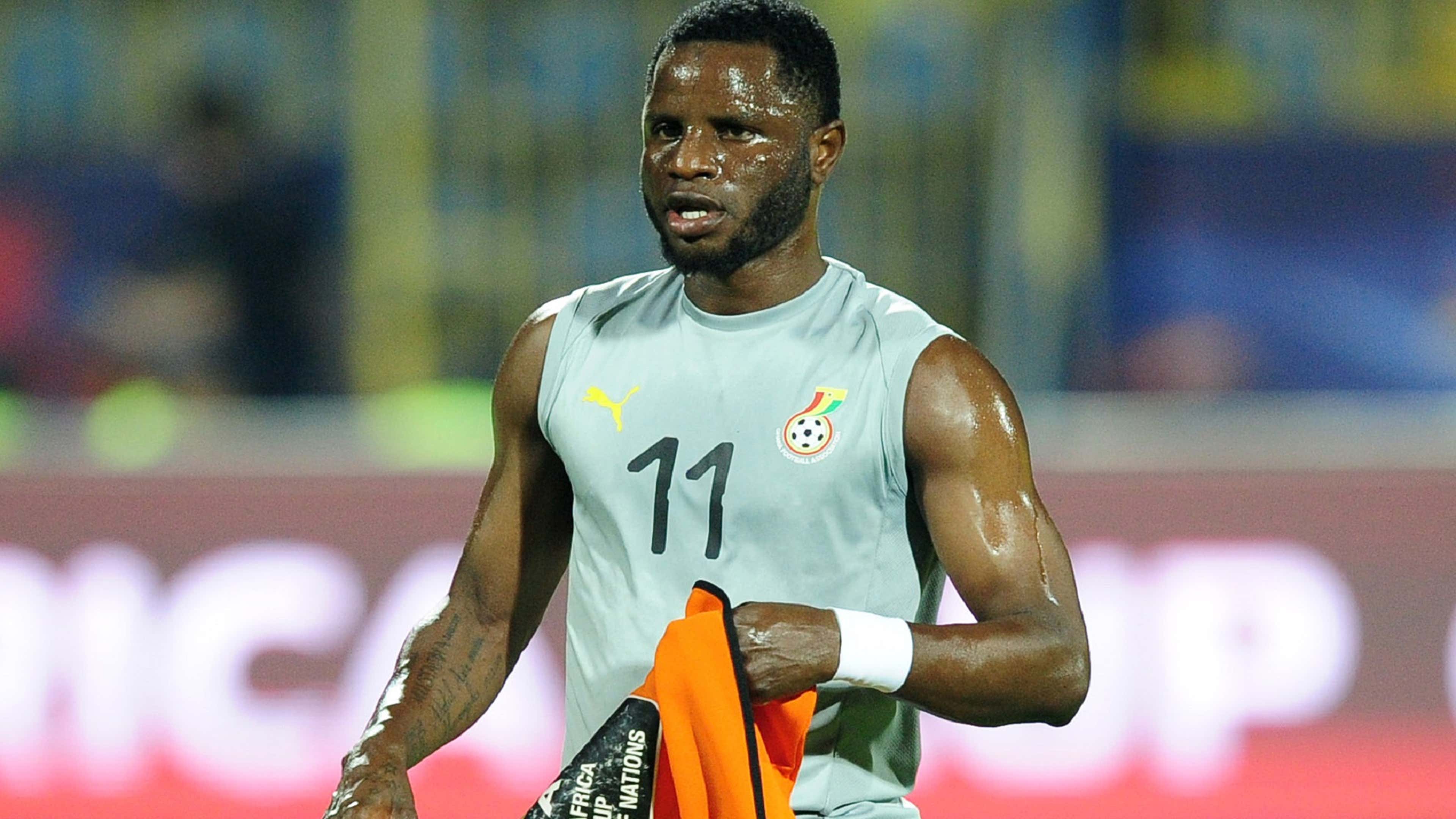 Mubarak Wakaso of Ghana warms up before the 2019 Africa Cup of Nations Finals game between Ghana and Benin at Ismailia Stadium in Ismailia, Egypt on 25 June 2019