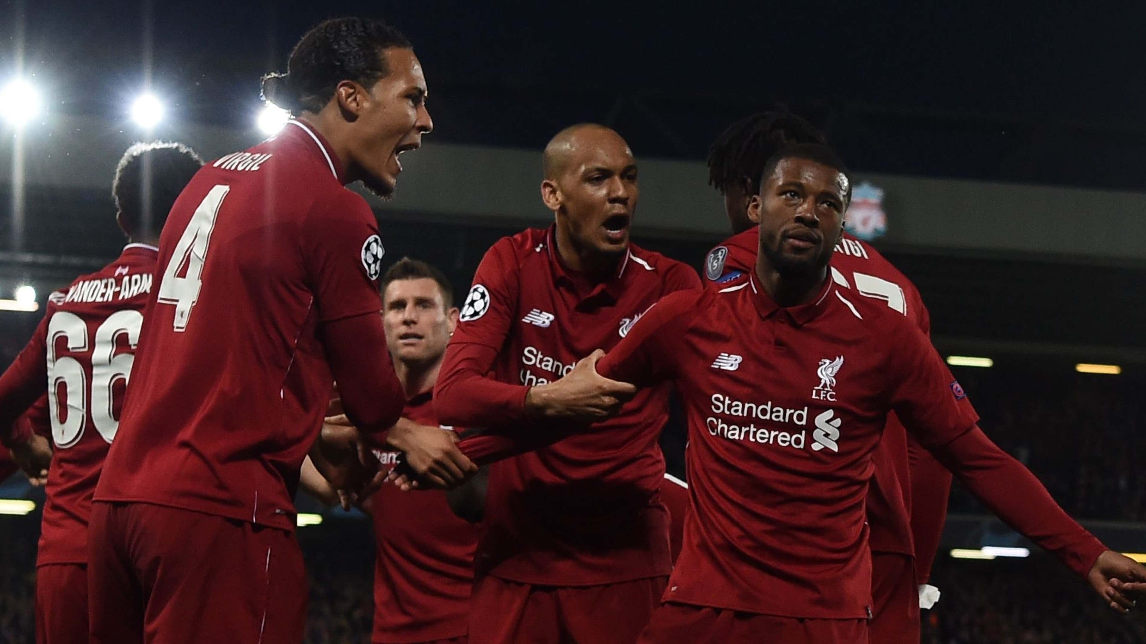 Liverpool celebrate vs Barcelona 2019