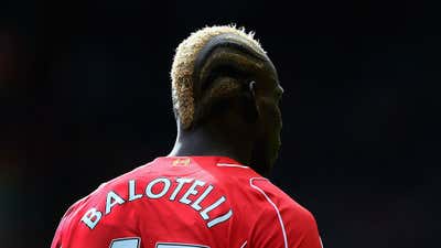 Mario Balotelli sporting a mohawk in 2014 while playing for Liverpool