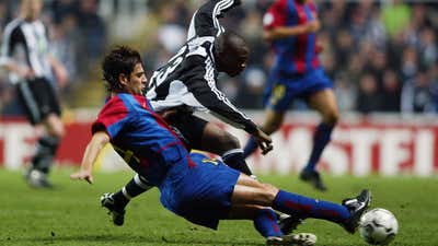 Gerard Lopez FC Barcelona Shola Ameobi Newcastle United Champions League 03192003