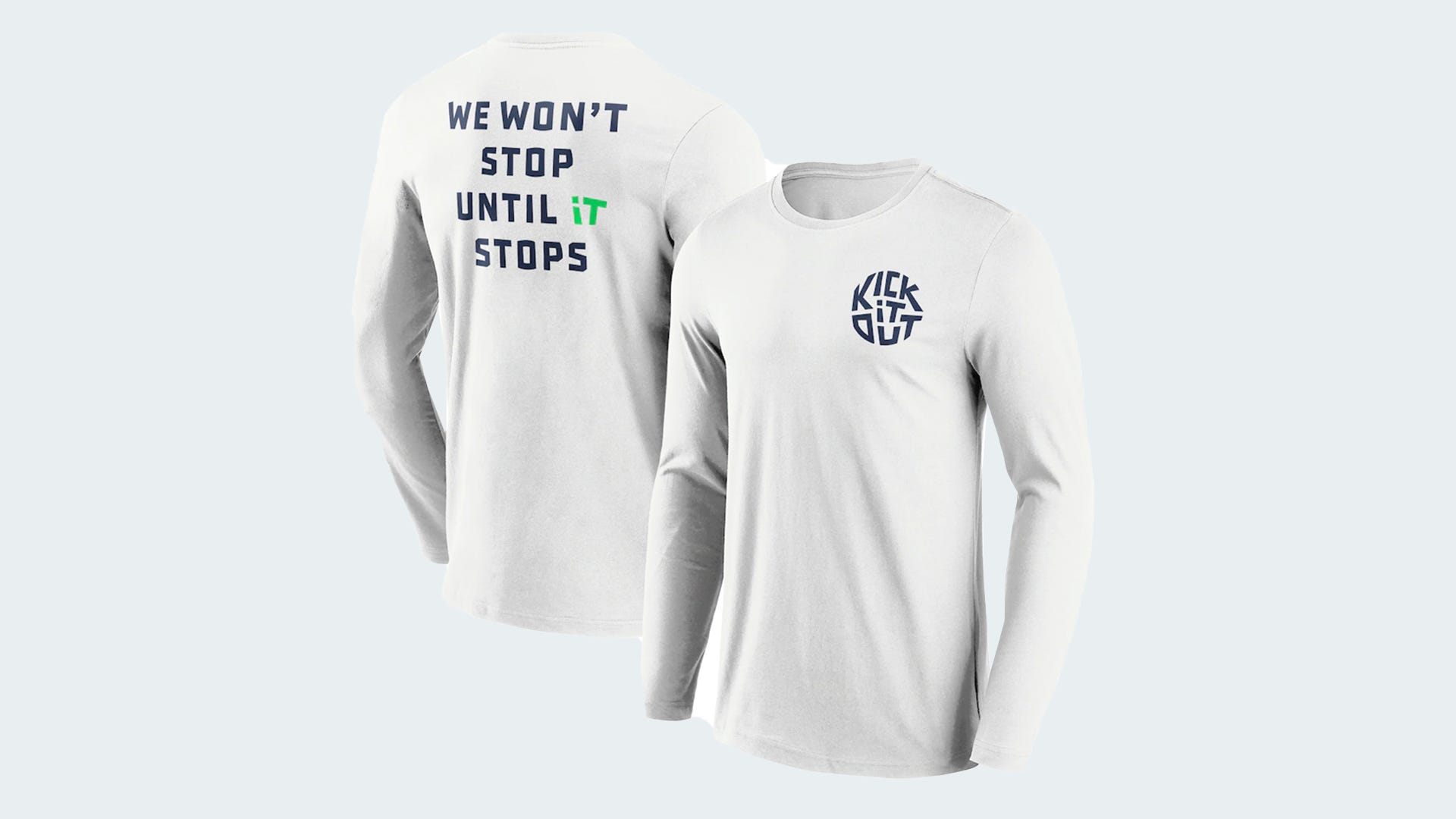 Kick It Out Slogan Graphic Long Sleeve T-Shirt 