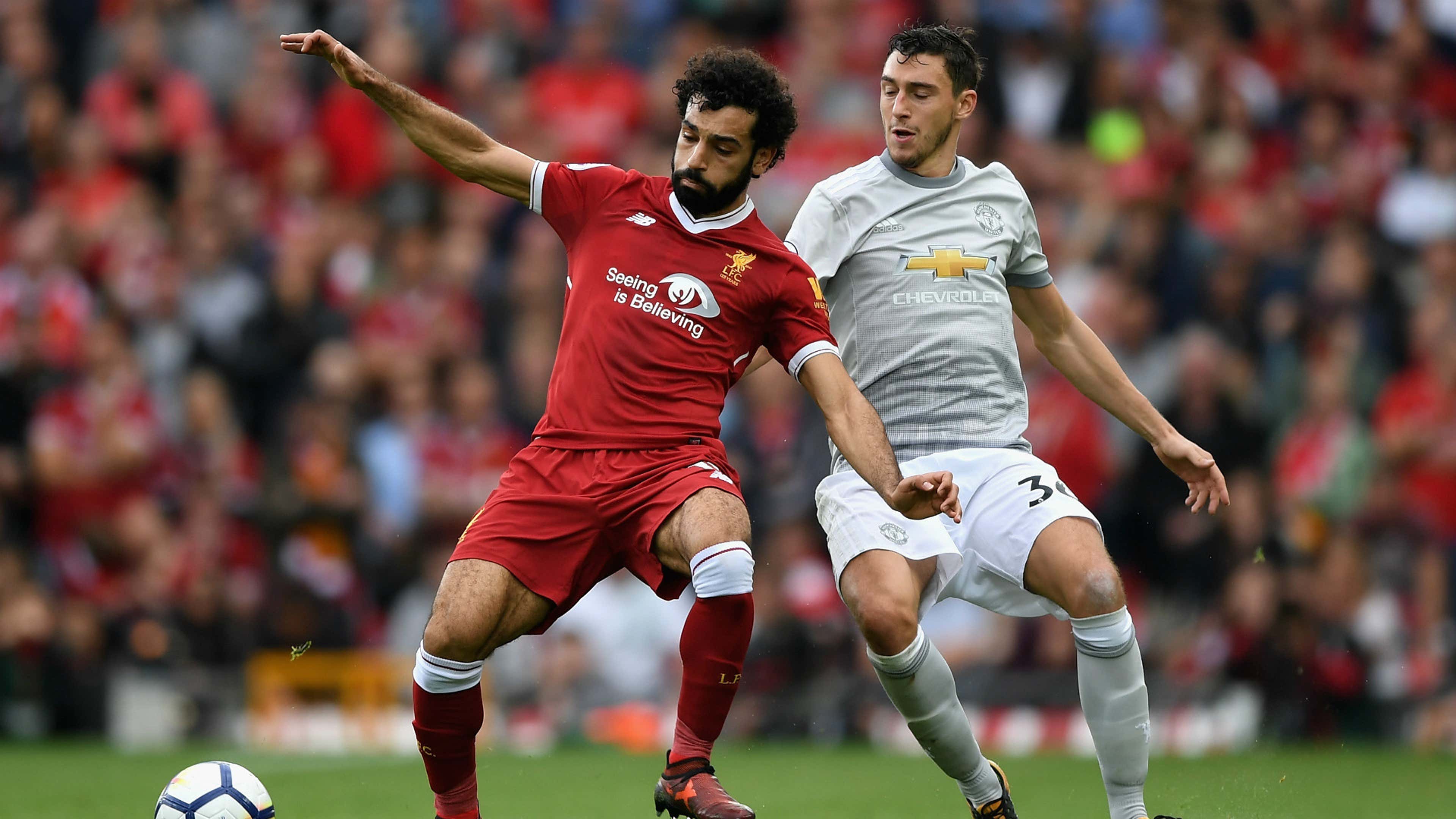 Mohamed Salah Matteo Darmian Liverpool Manchester United