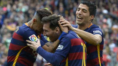 Barcelona 2015-2016 Messi Neymar Suarez