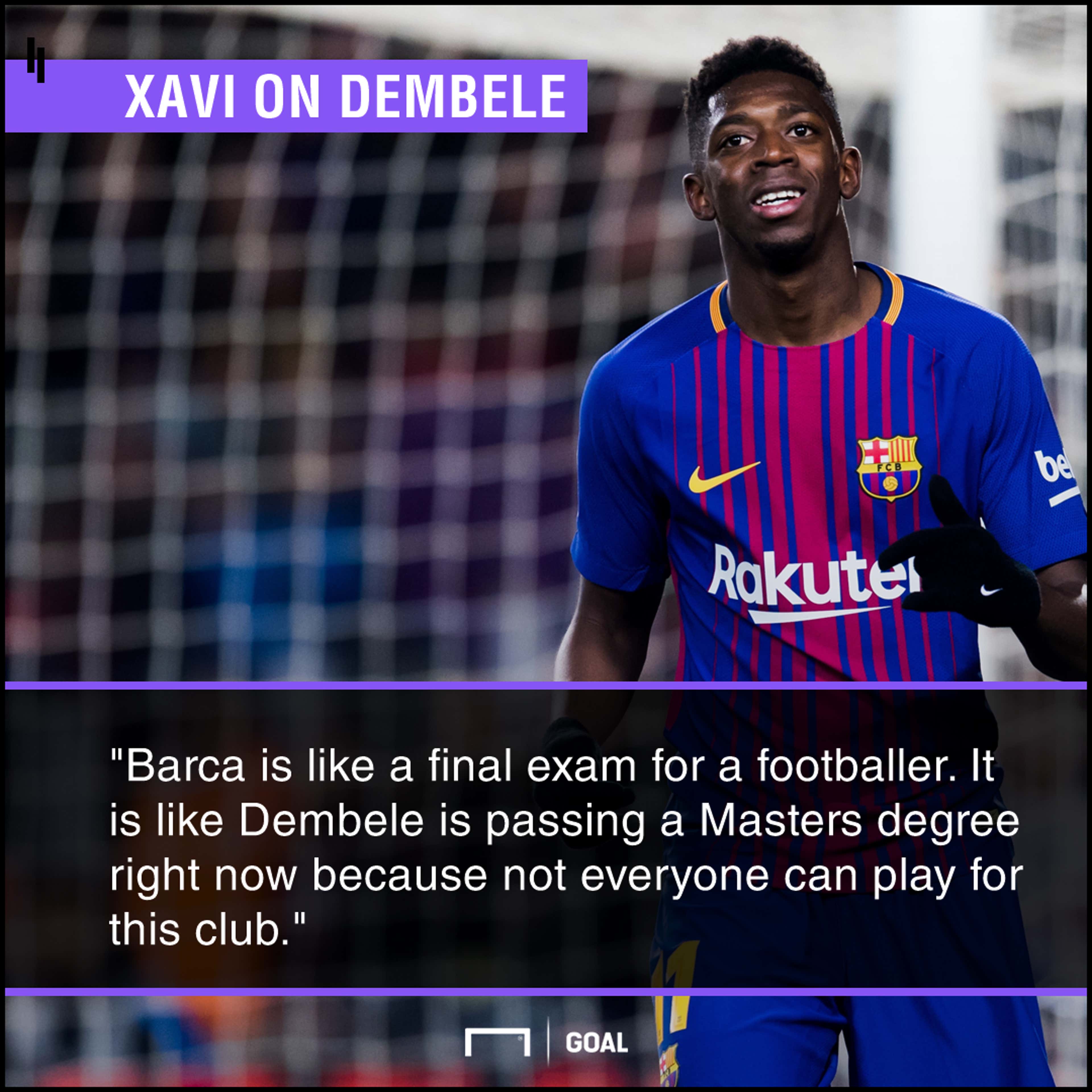 Ousmane Dembele Barcelona Masters exam Xavi