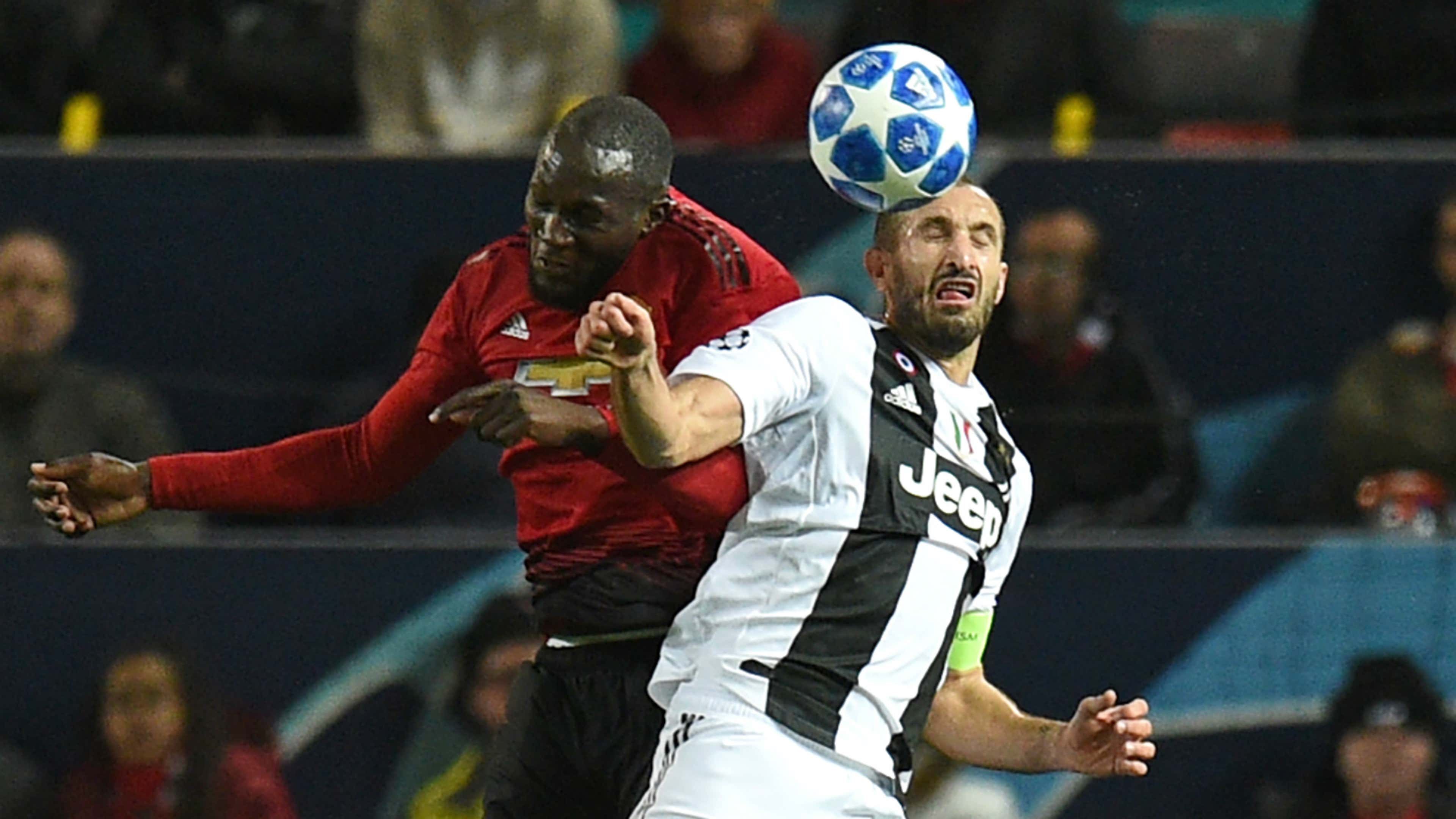 Romelu Lukak Giorgio Chiellini Man Utd Juventus Champions League