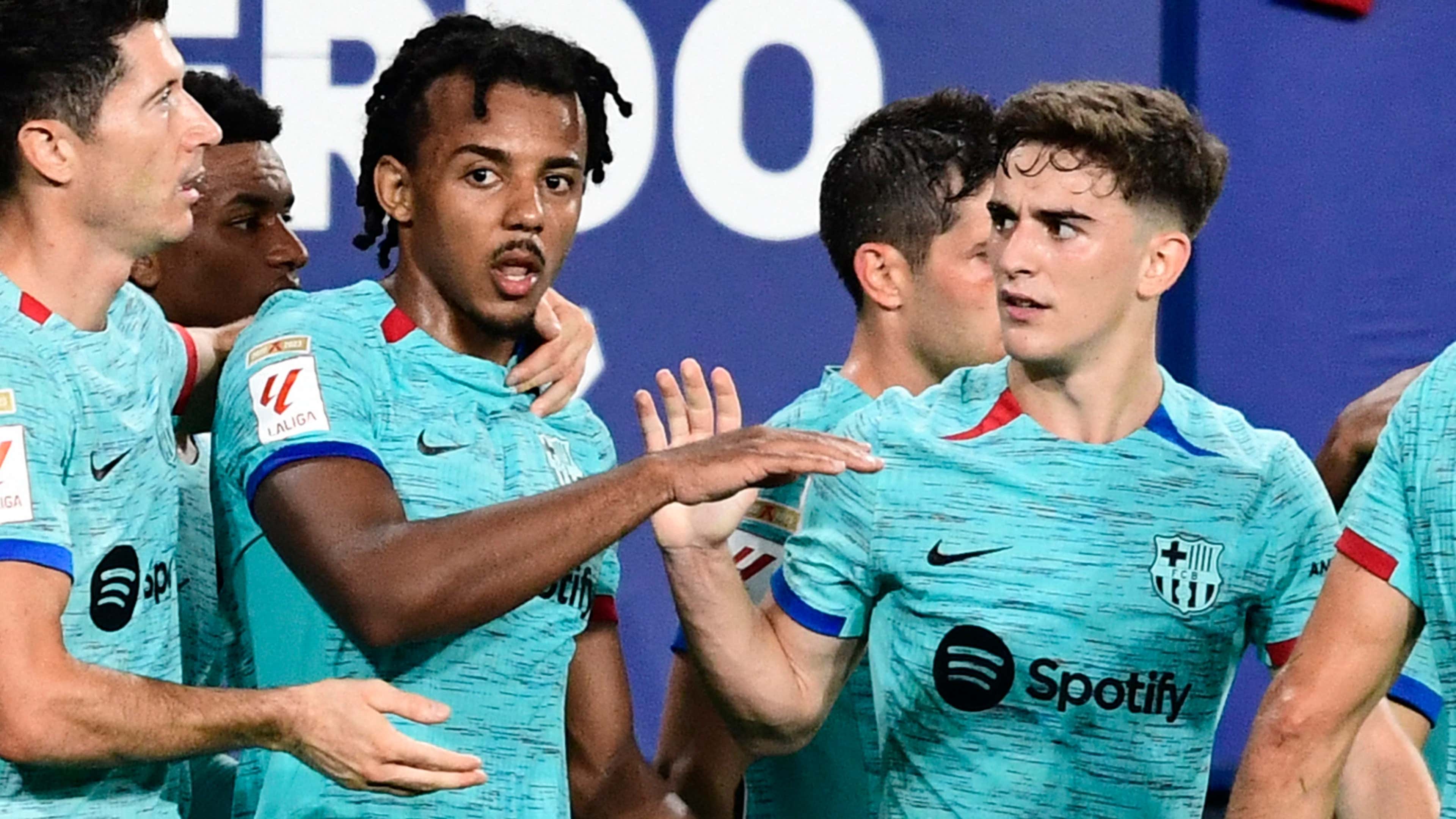 Frenkie de Jong of FC Barcelona celebrates 2-2 with Jules Kounde of News  Photo - Getty Images