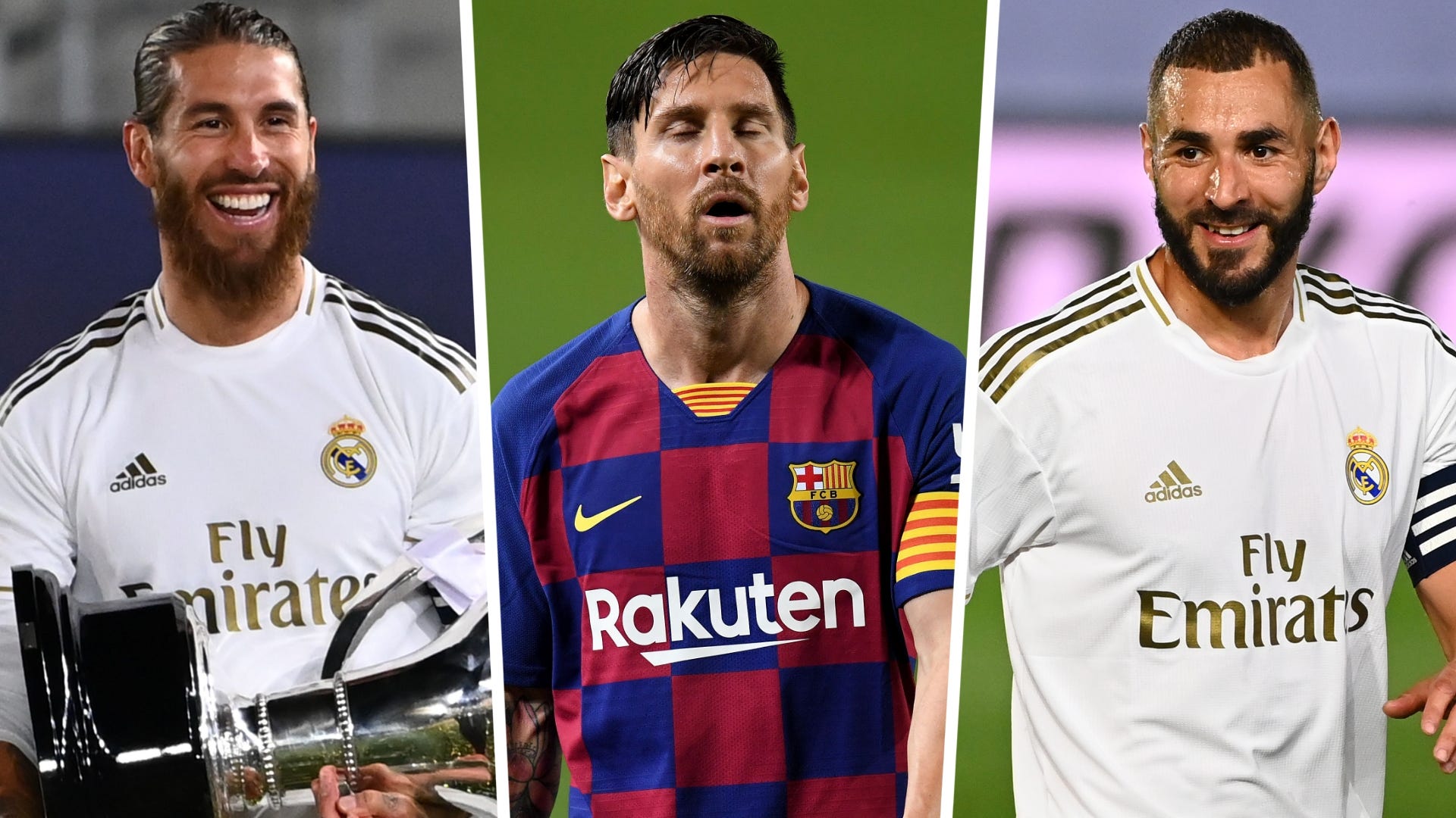 Sergio Ramos Lionel Messi Karim Benzema Real Madrid Barcelona 2019-20 La Liga GFX