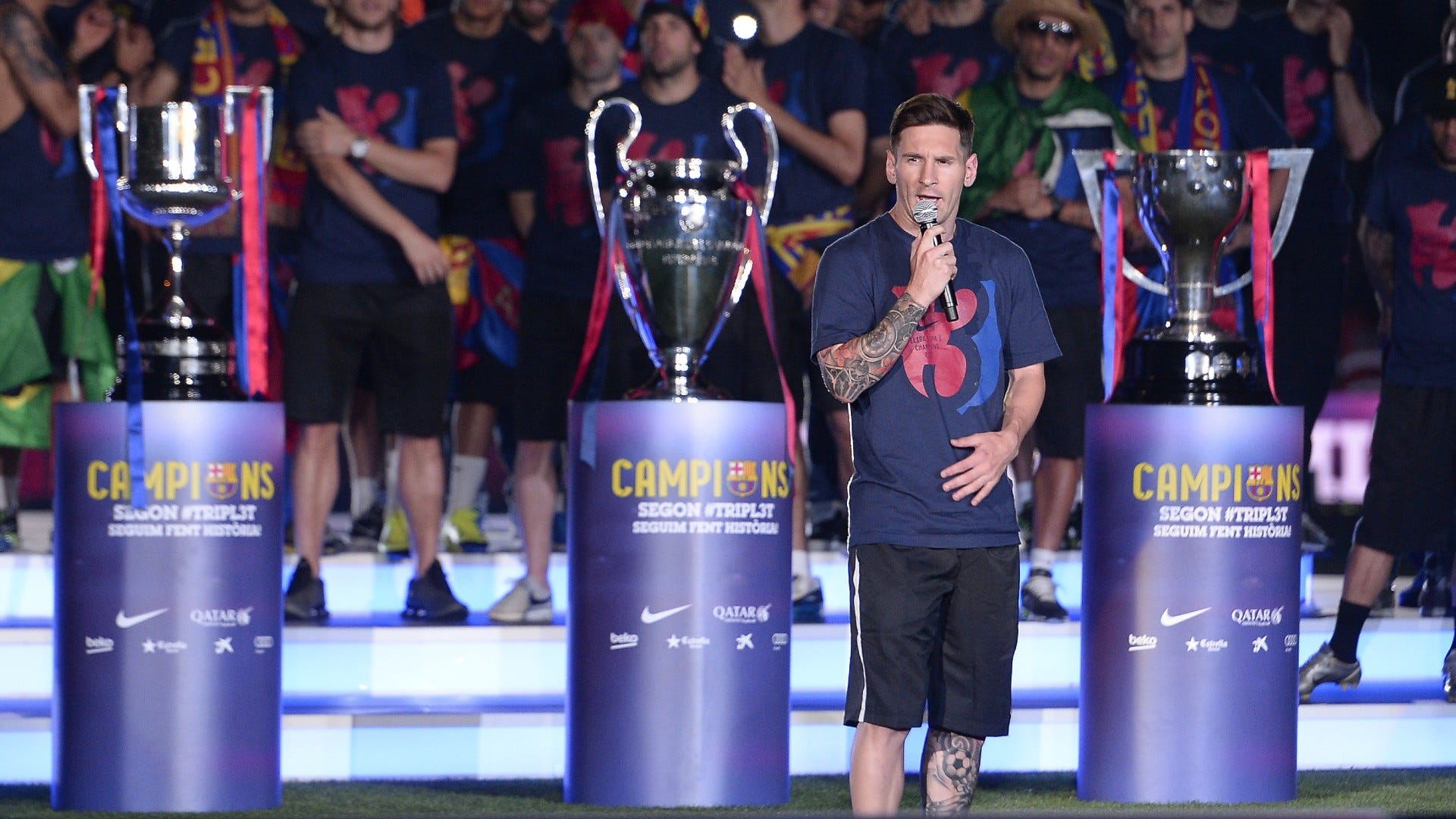 Lionel Messi Barcelona treble 2014-15