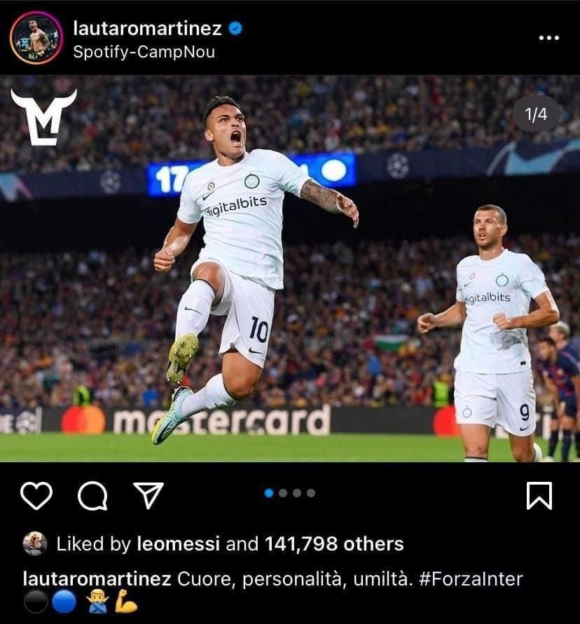Lautaro Martinez Instagram, Messi Like Embed Kaliya 